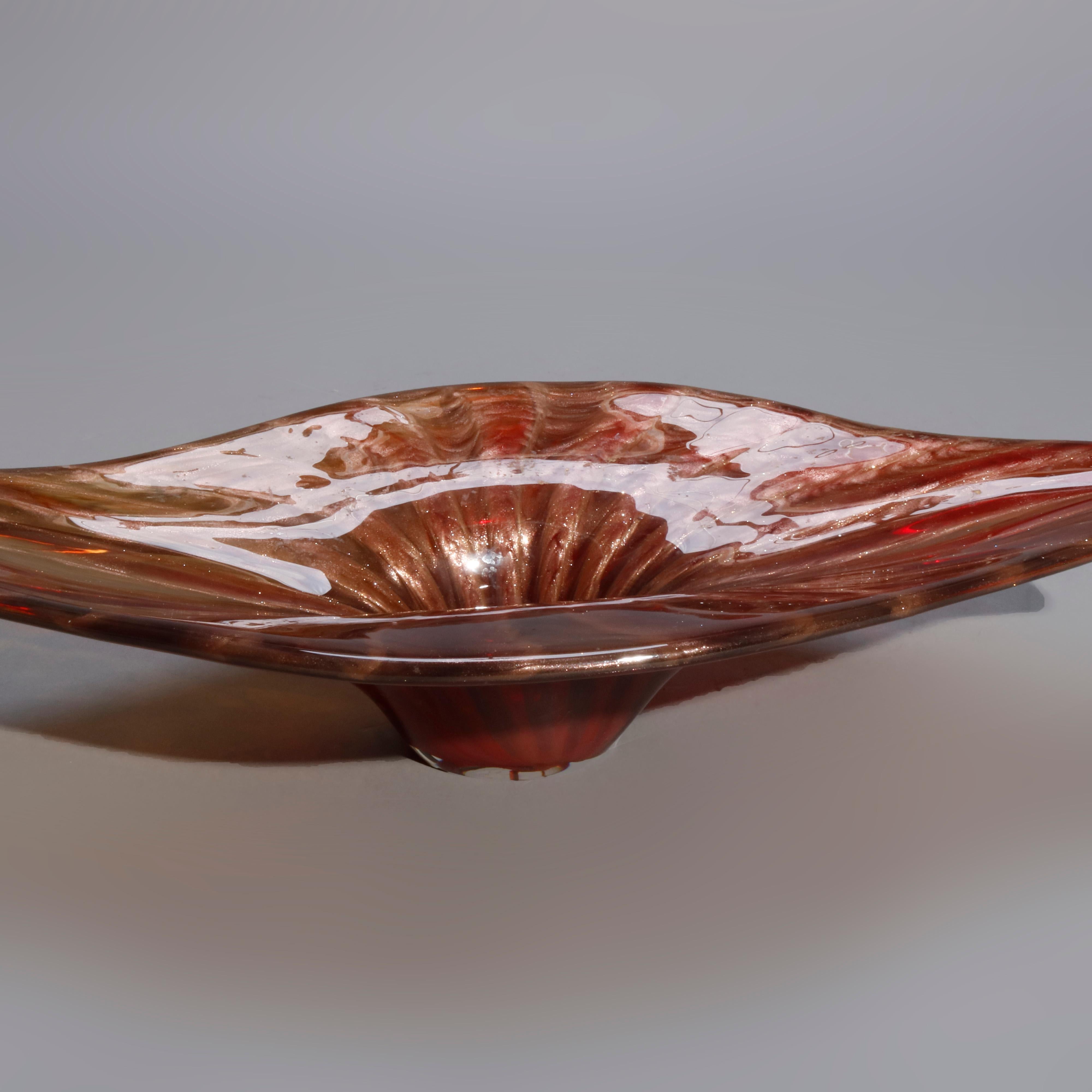20th Century Large Mid-Century Modern Venetian Murano Art Glass Eye Form Center Bowl