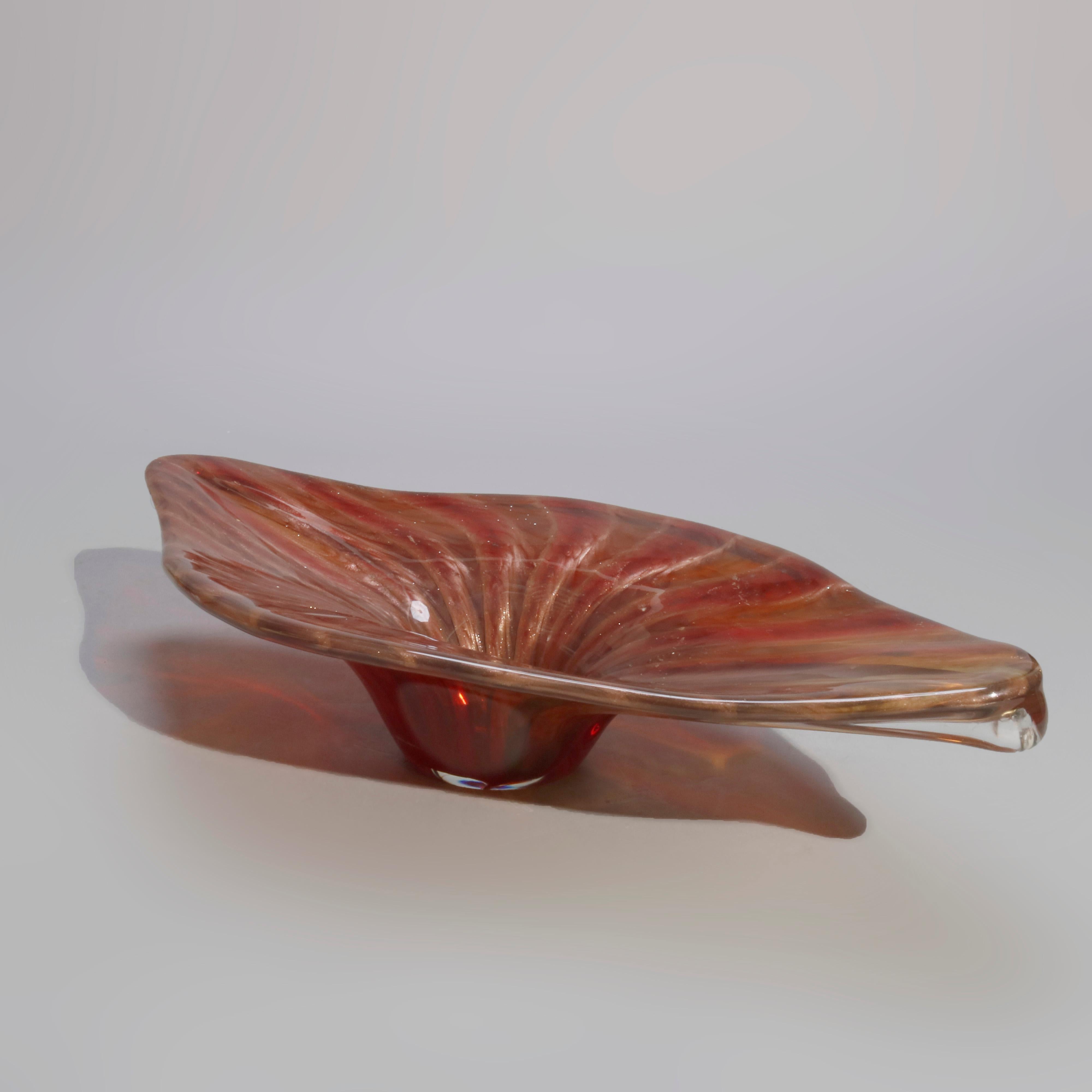 Large Mid-Century Modern Venetian Murano Art Glass Eye Form Center Bowl 1