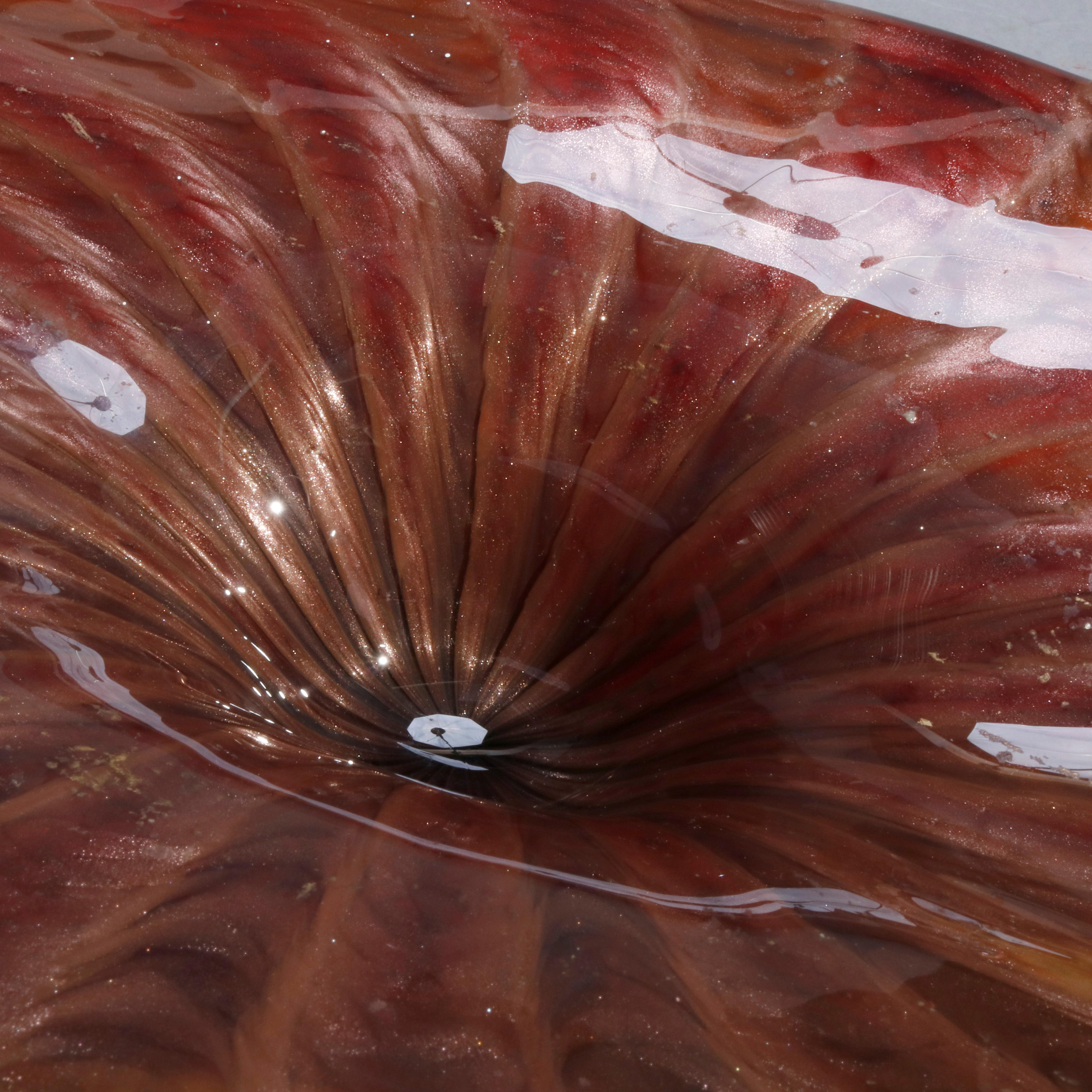 Large Mid-Century Modern Venetian Murano Art Glass Eye Form Center Bowl 3