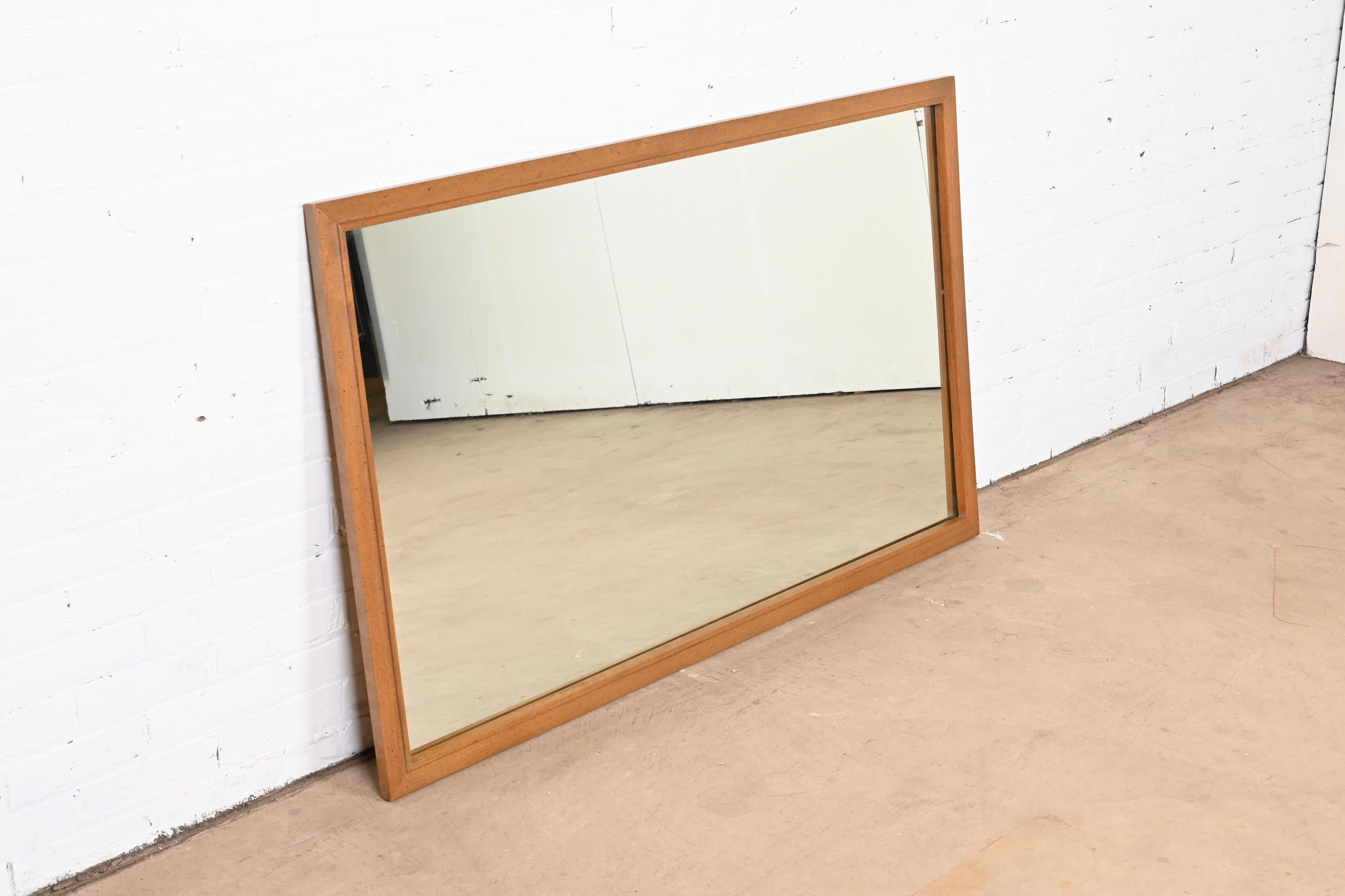 American Large Mid-Century Modern Walnut Framed Wall Mirror