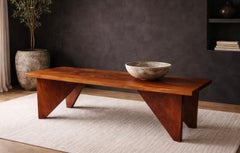Large Mid-Century Modern Walnut Plank Bench Or Table - George Nakashima Inspired