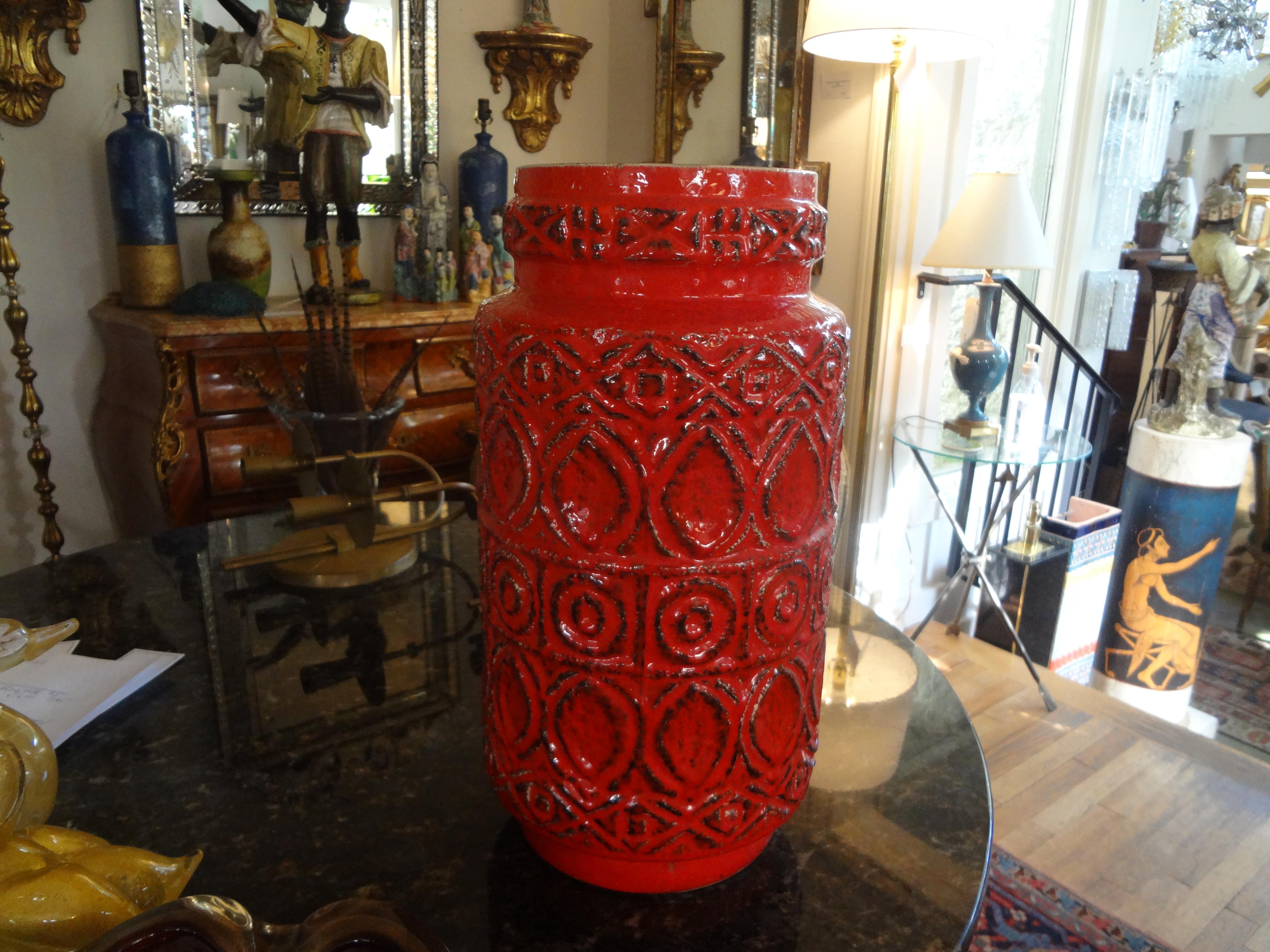 Mid-Century Modern Grand vase en poterie vernissée West German Modernity en vente