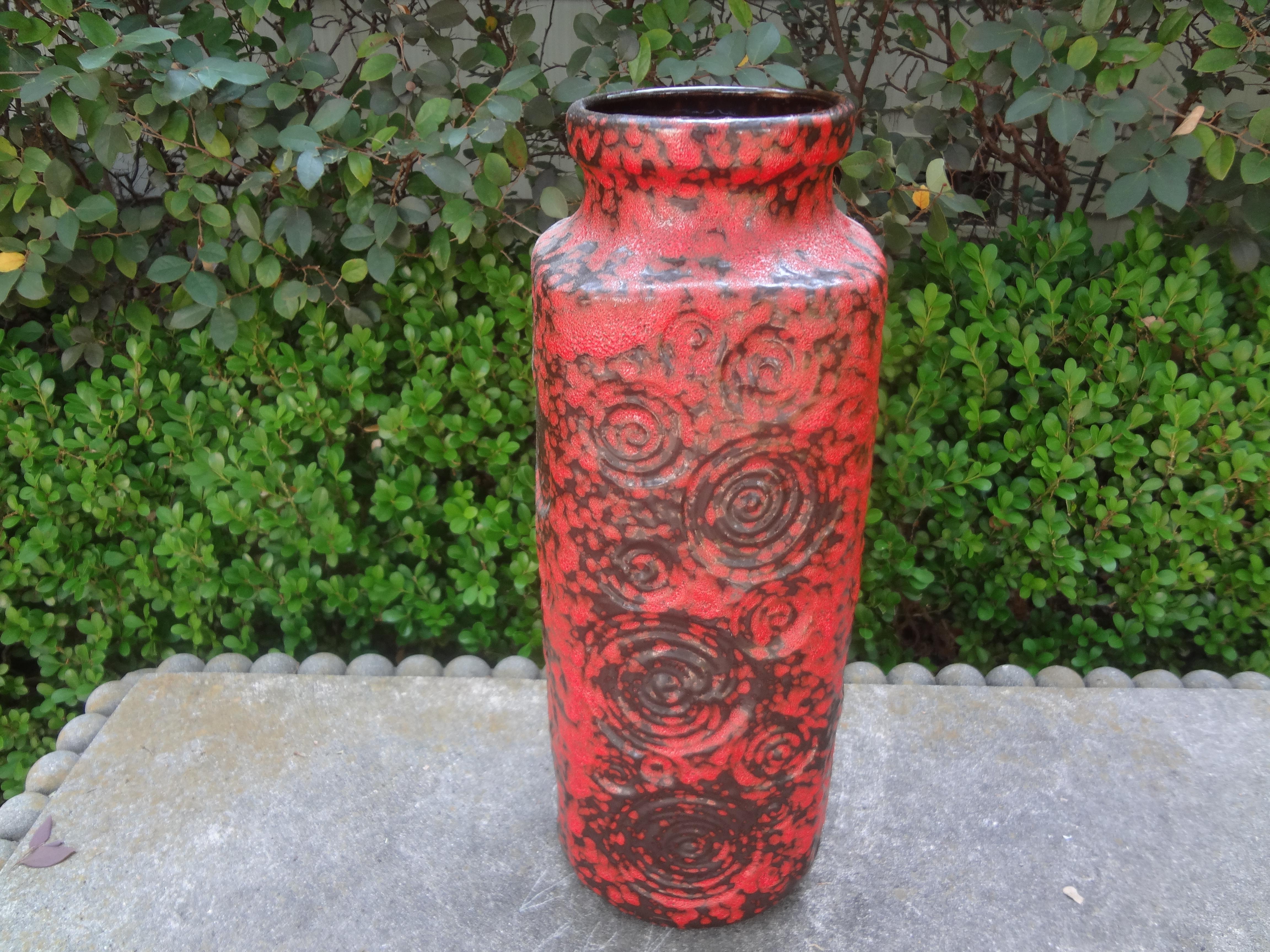 Mid-20th Century Large Mid-Century Modern West German Glazed Pottery Vase For Sale