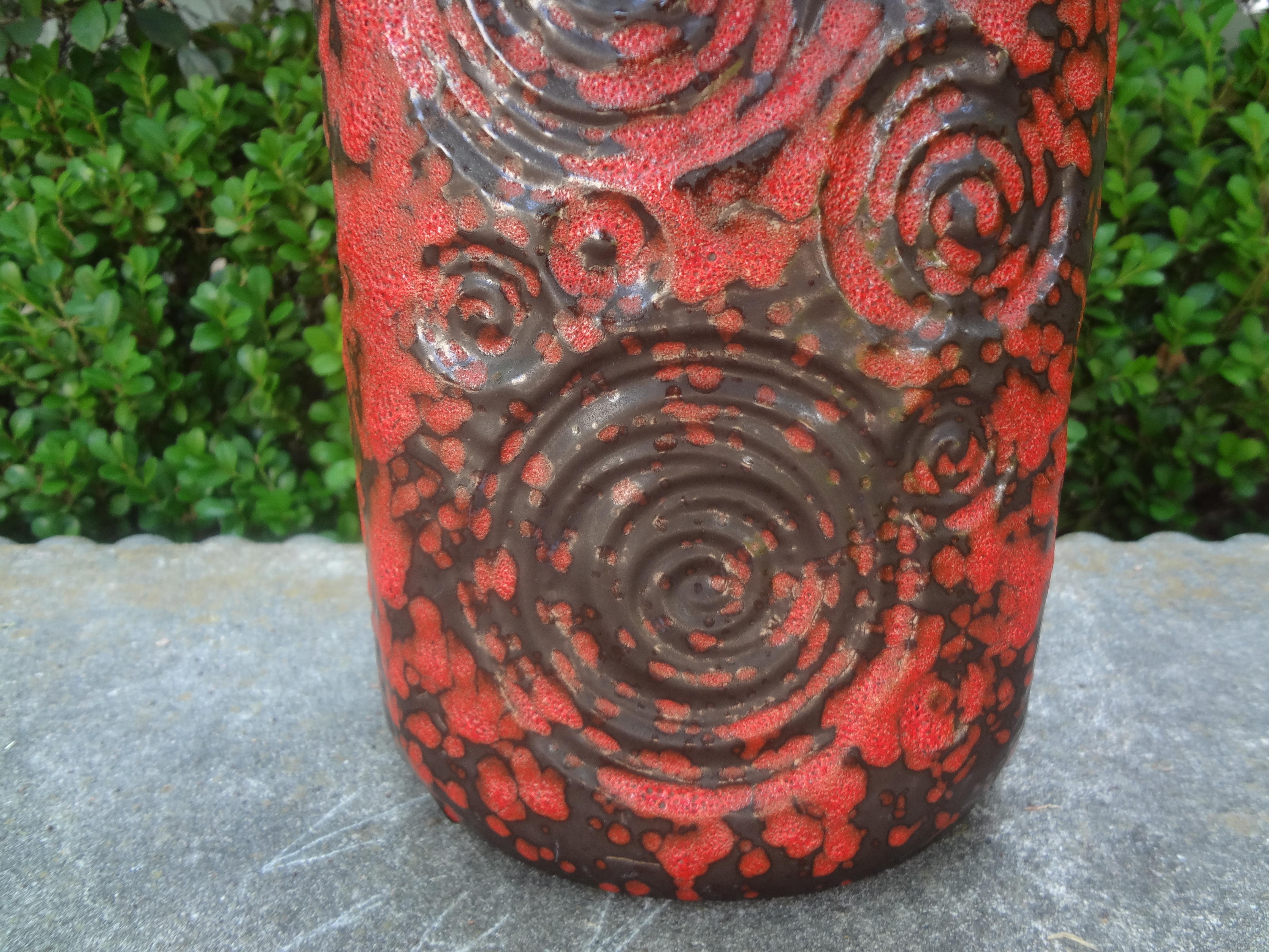 Ceramic Large Mid-Century Modern West German Glazed Pottery Vase For Sale