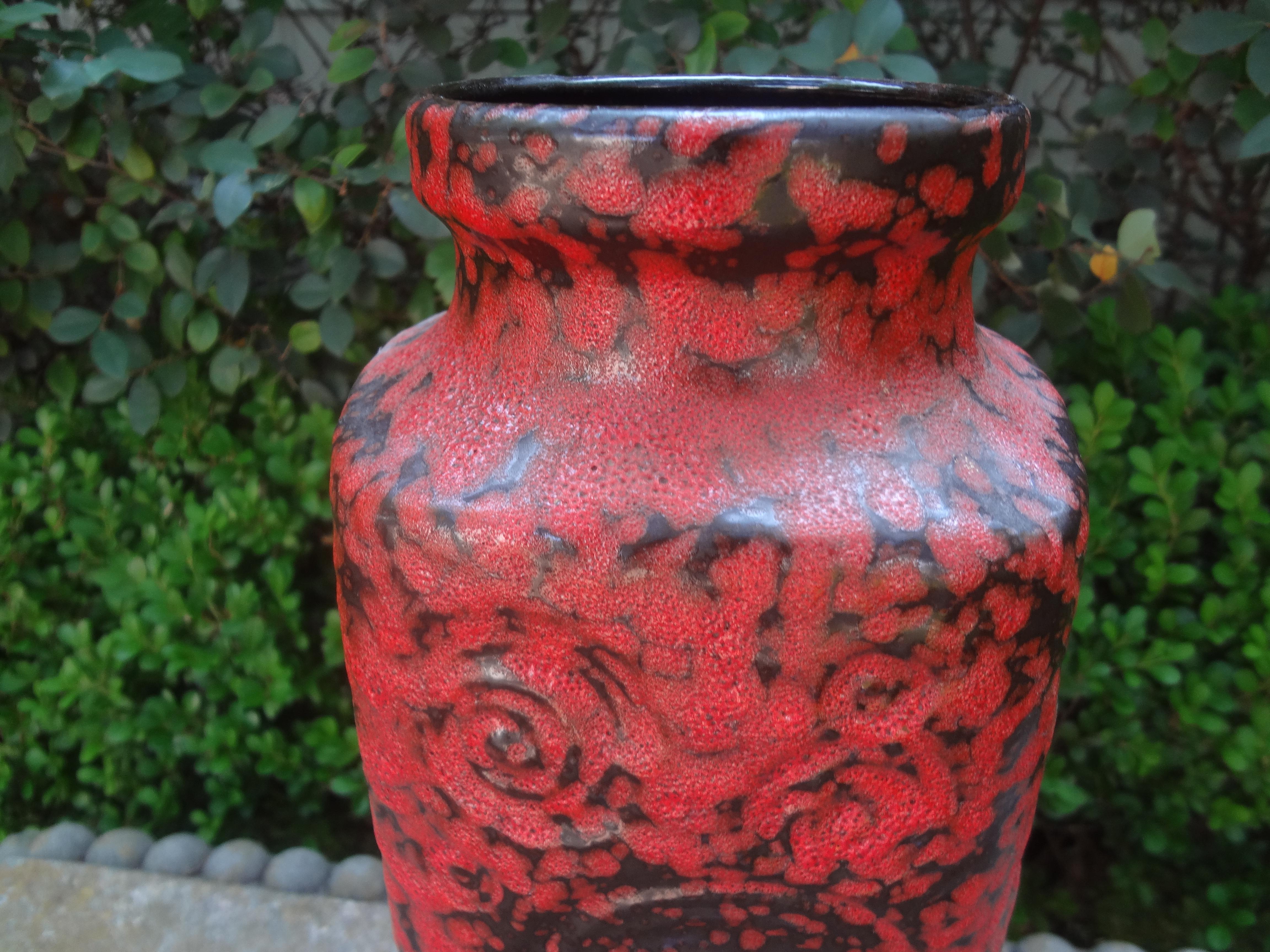 Large Mid-Century Modern West German Glazed Pottery Vase For Sale 3