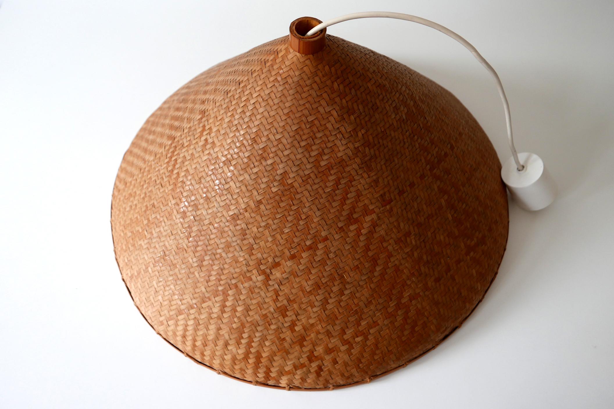 Large Mid-Century Modern Wicker Pendant Lamp or Hanging Light, Germany, 1960s For Sale 10