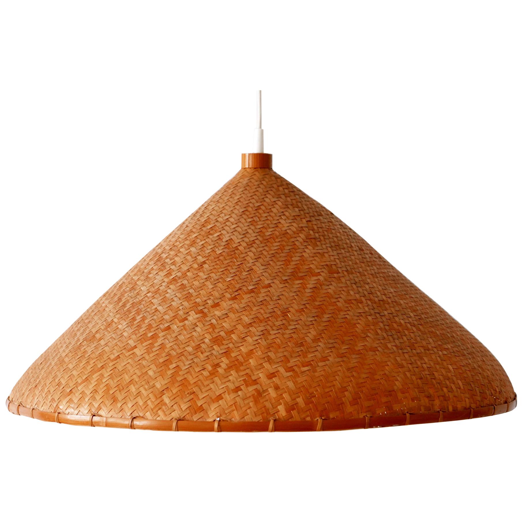 Large Mid-Century Modern Wicker Pendant Lamp or Hanging Light, Germany, 1960s