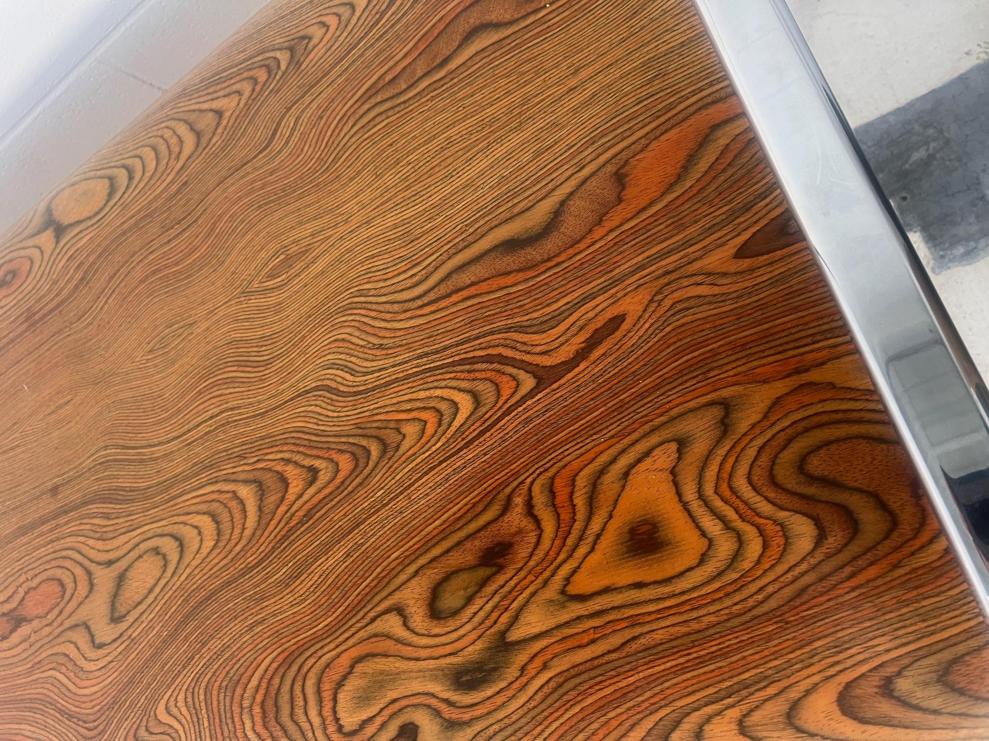 Large Mid Century Modern Zebra Wood Desk By Peter Protzman For Herman Miller For Sale 5