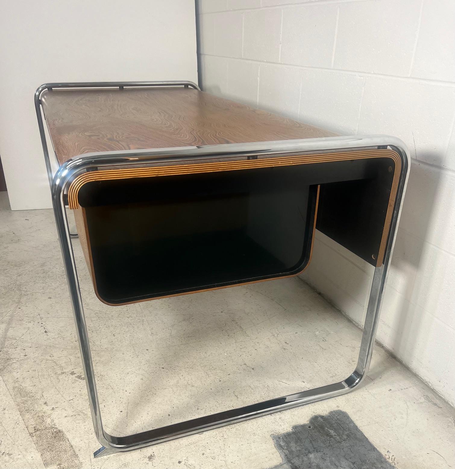 Large Mid Century Modern Zebra Wood Desk By Peter Protzman For Herman Miller For Sale 6