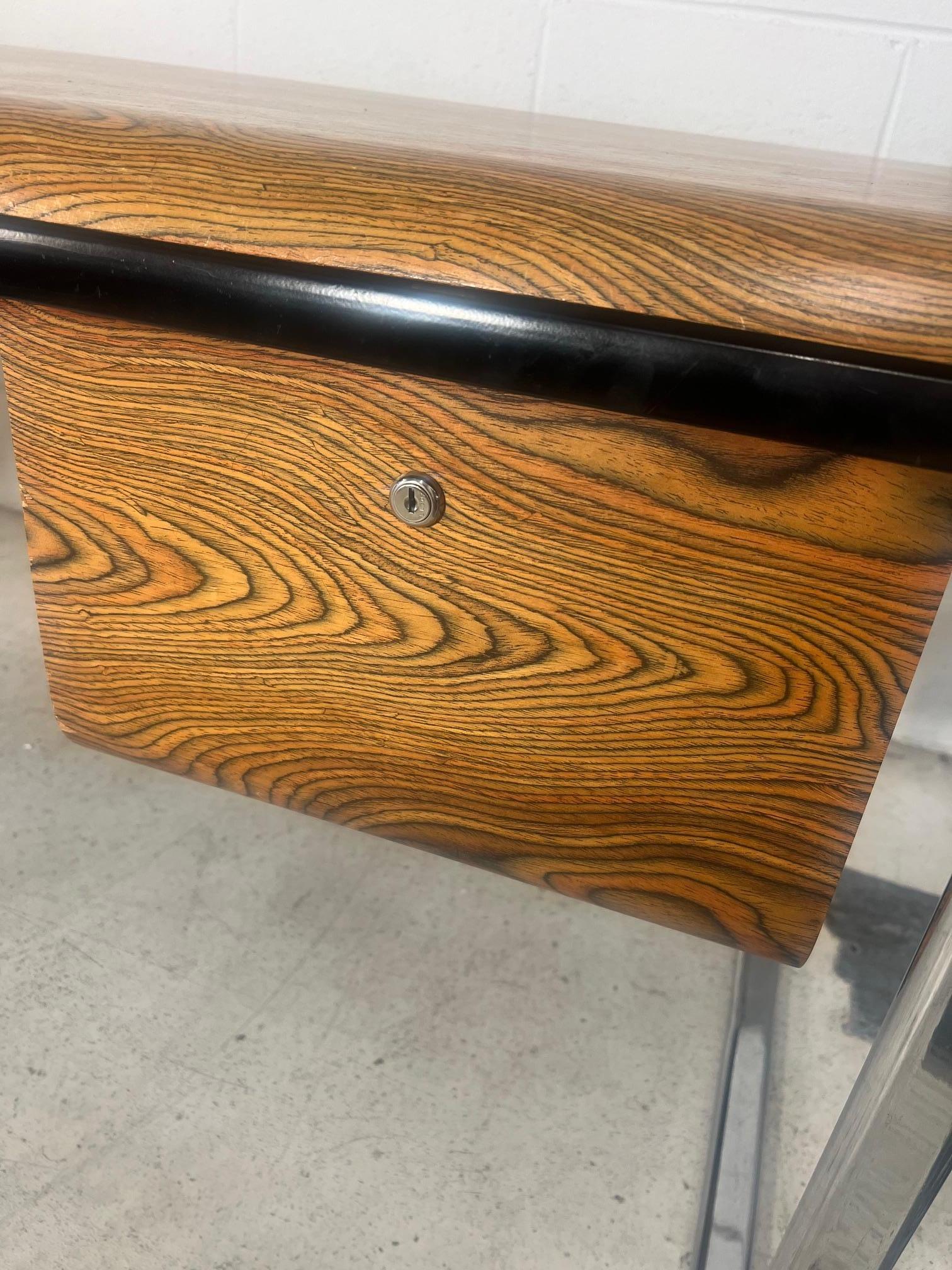 Mid-Century Modern Large Mid Century Modern Zebra Wood Desk By Peter Protzman For Herman Miller For Sale