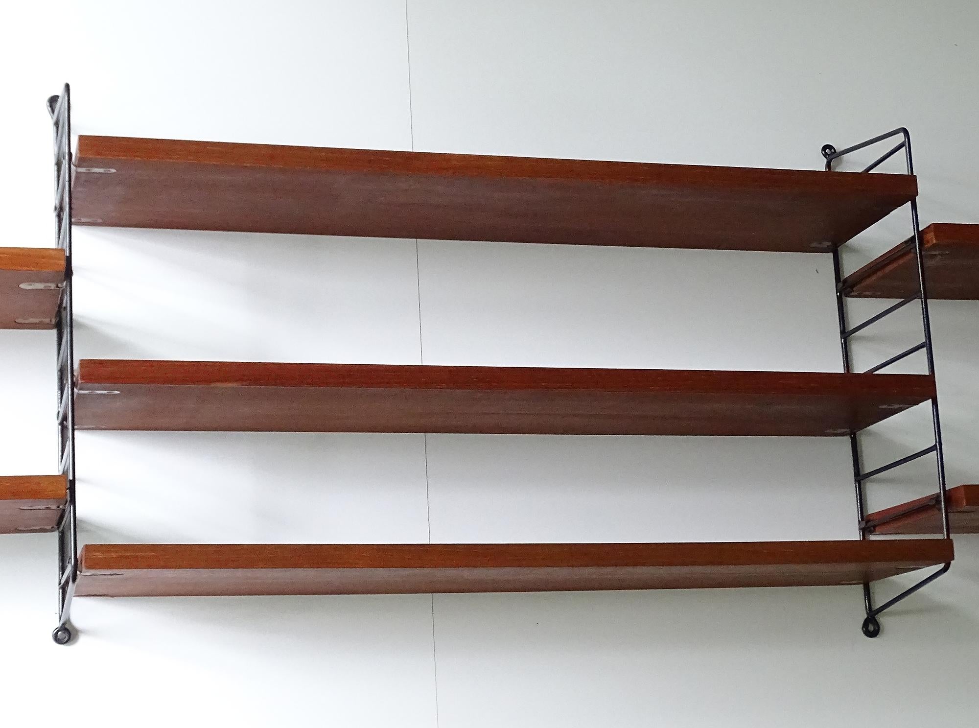 Large Midcentury Modular Danish Modern Nisse Strinning Wall Shelves Shelf For Sale 7