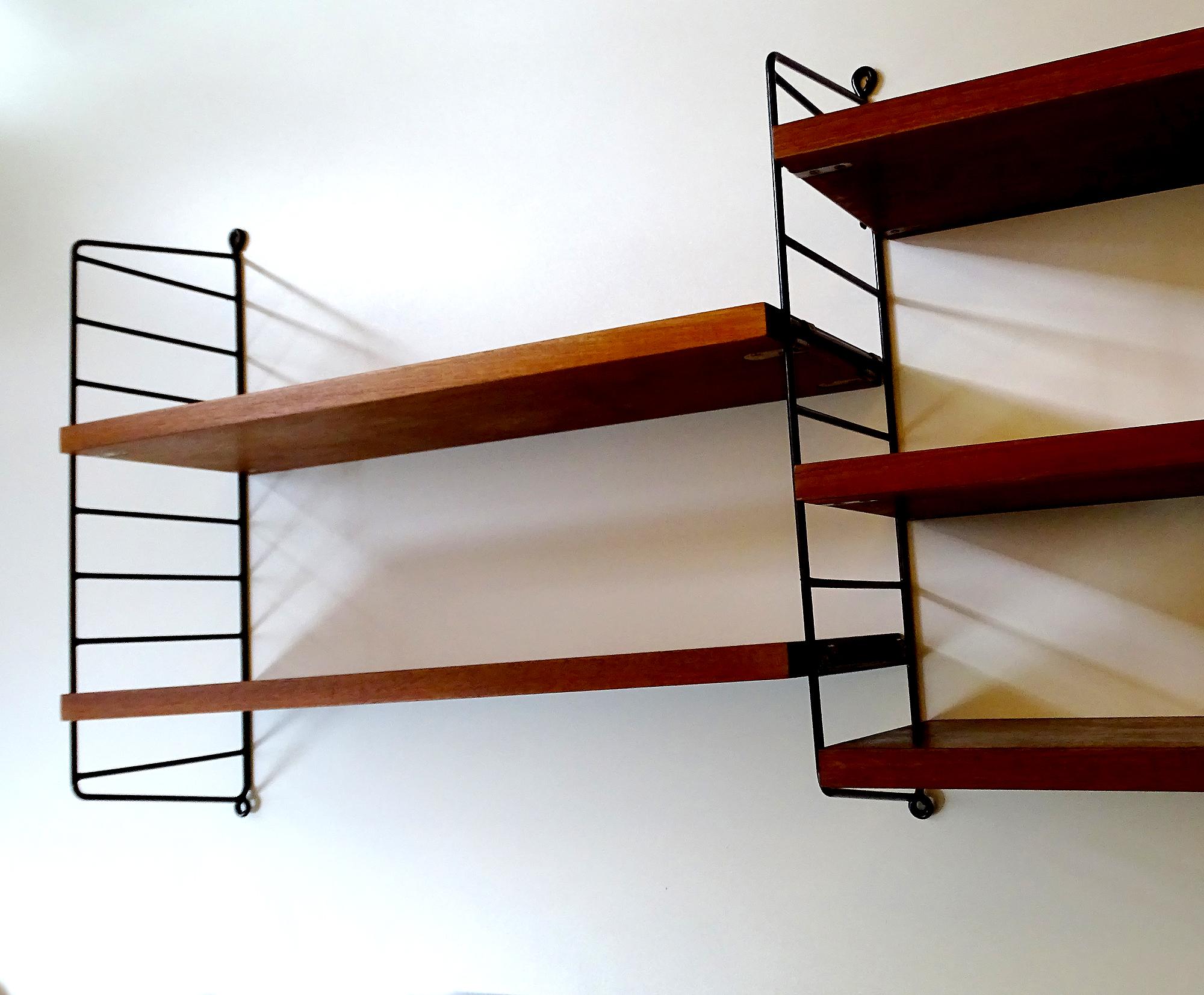 Large Midcentury Modular Danish Modern Nisse Strinning Wall Shelves Shelf For Sale 8