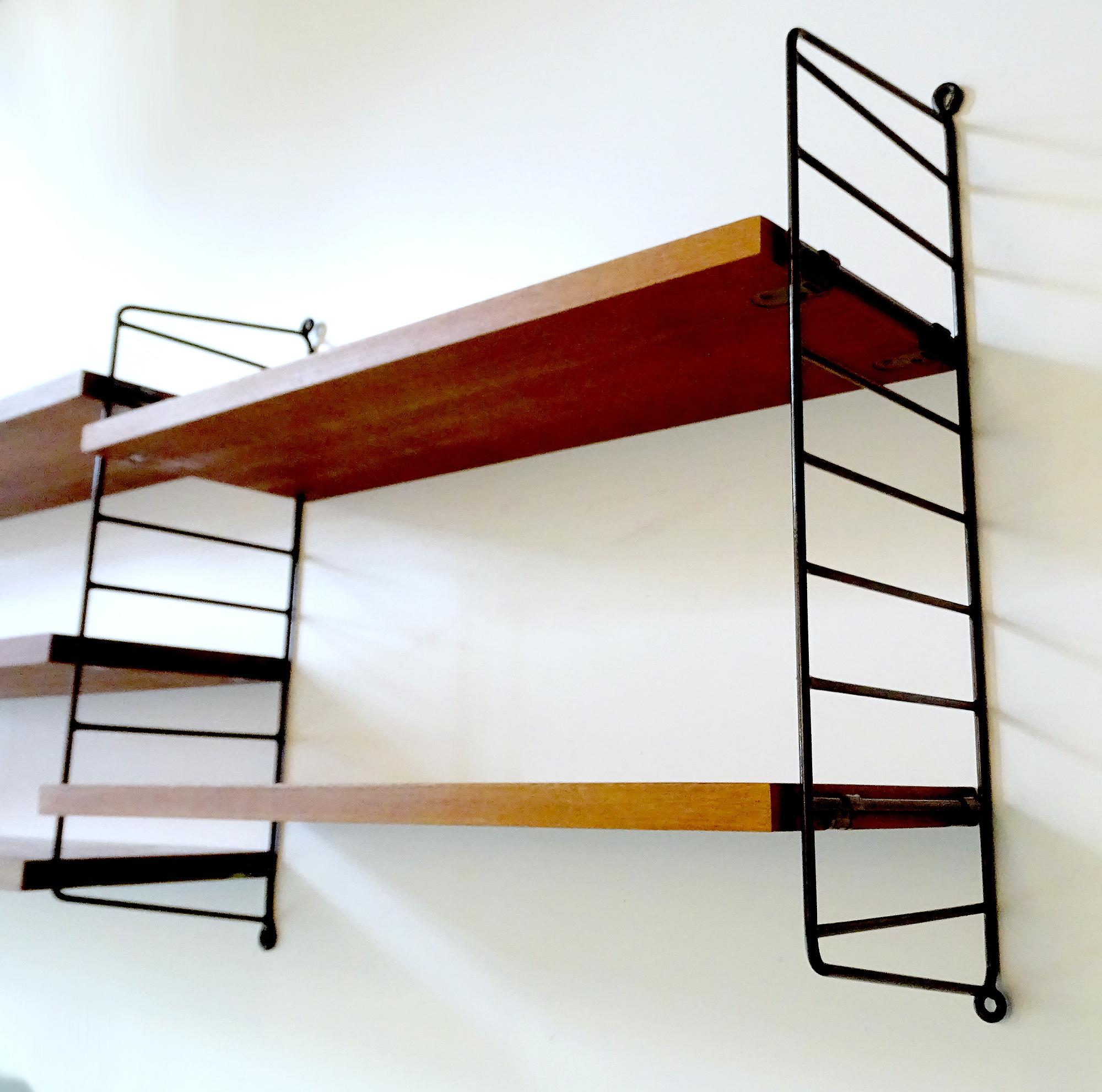 Large Midcentury Modular Danish Modern Nisse Strinning Wall Shelves Shelf For Sale 9