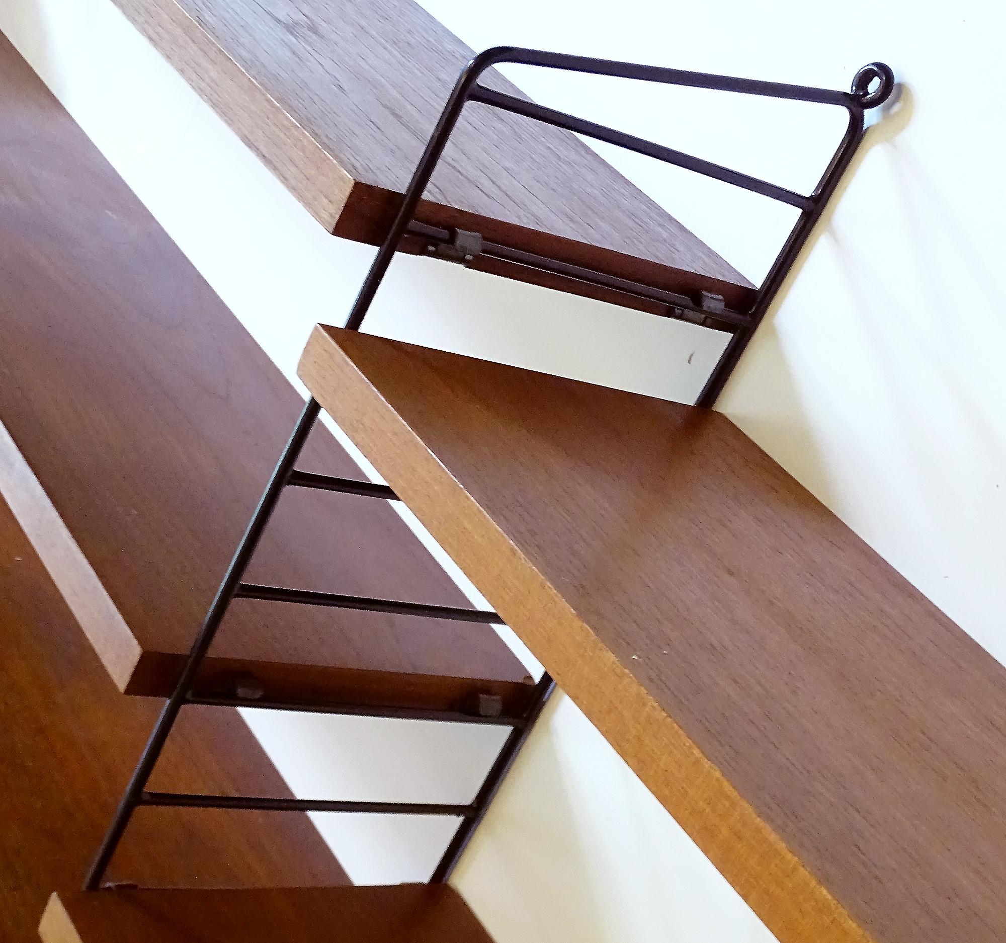 Large Midcentury Modular Danish Modern Nisse Strinning Wall Shelves Shelf For Sale 10