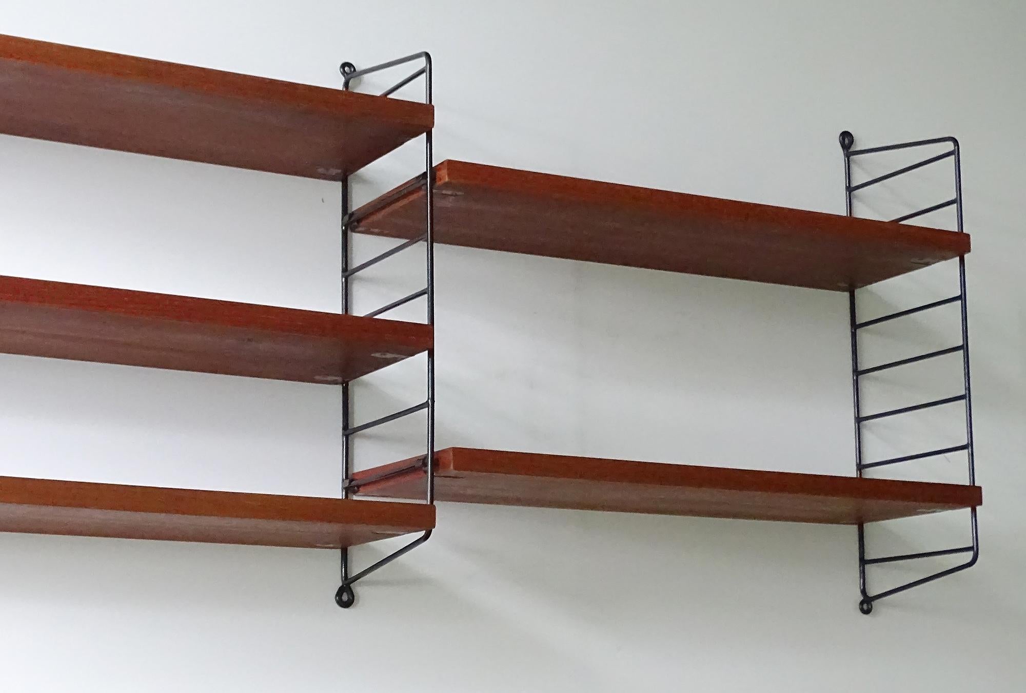 Mid-20th Century Large Midcentury Modular Danish Modern Nisse Strinning Wall Shelves Shelf For Sale