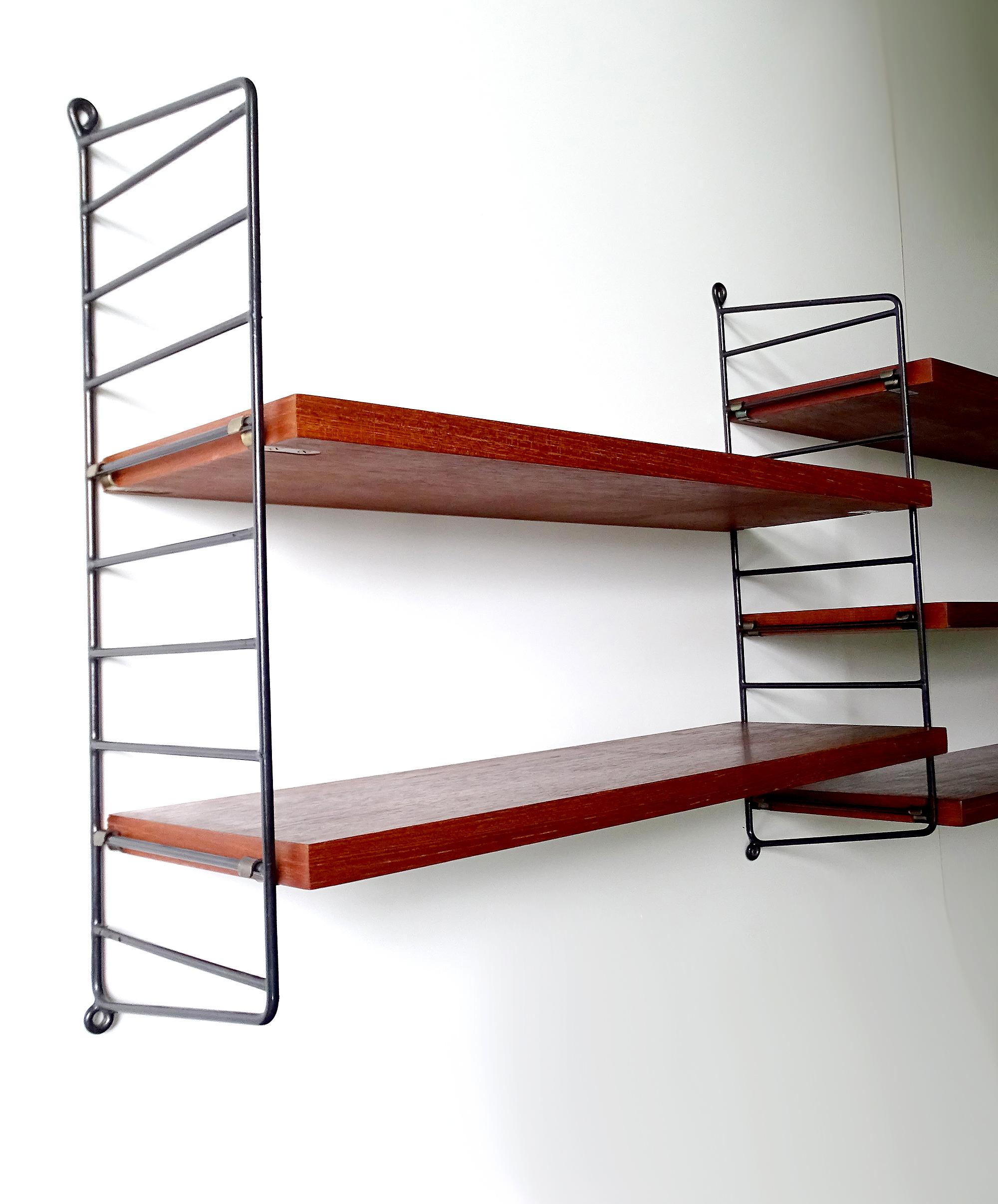 Large Midcentury Modular Danish Modern Nisse Strinning Wall Shelves Shelf For Sale 2
