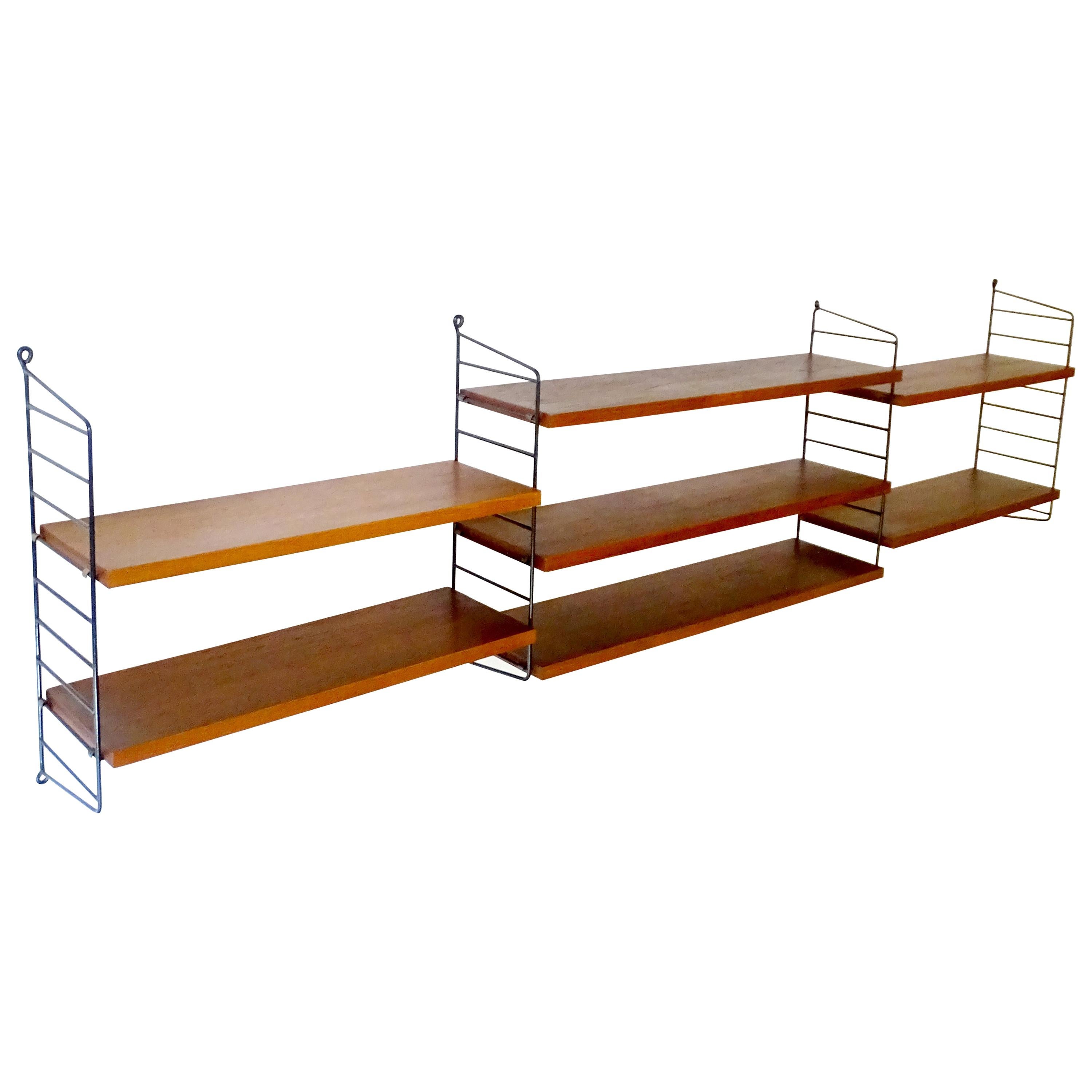 Large Midcentury Modular Danish Modern Nisse Strinning Wall Shelves Shelf For Sale
