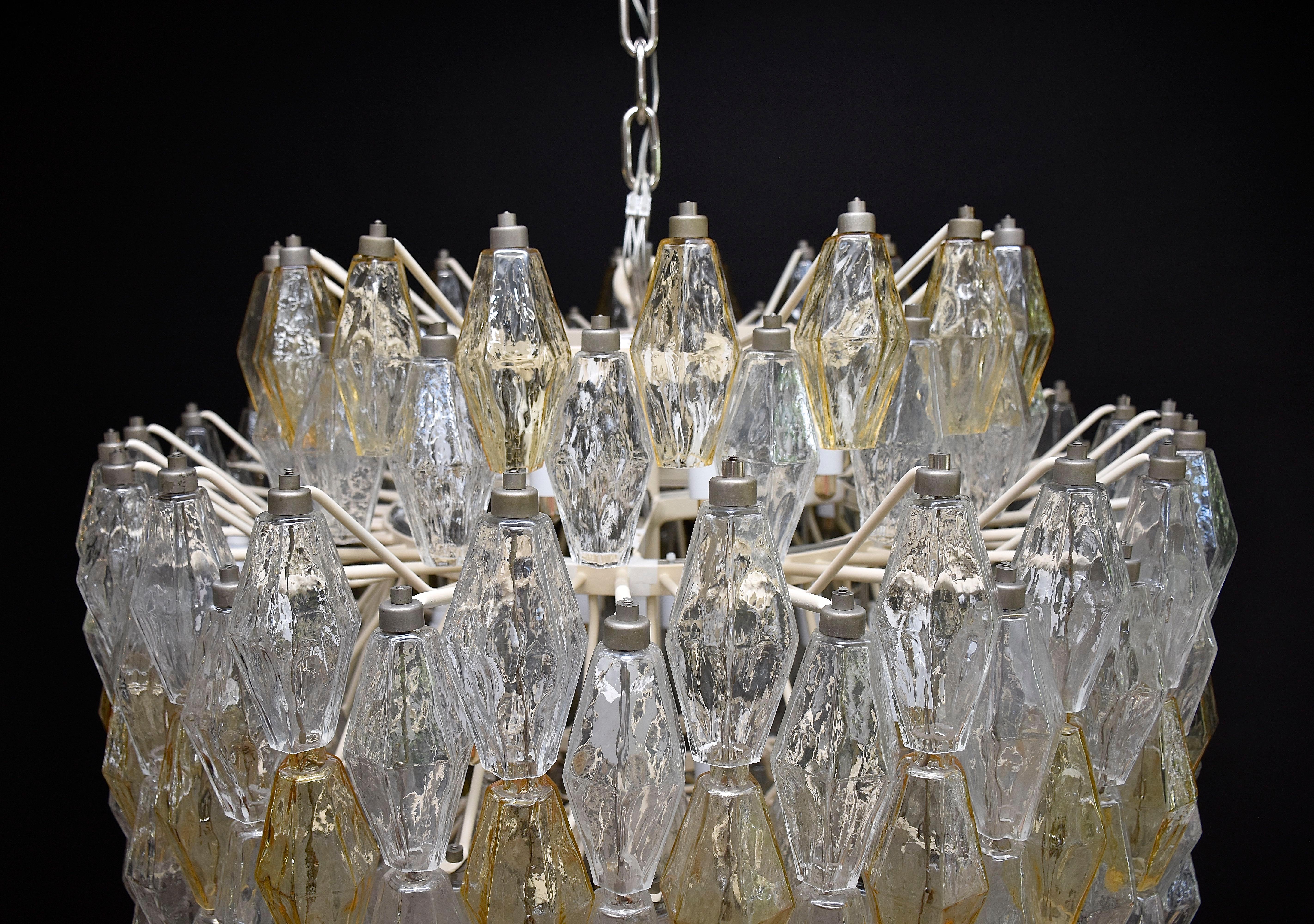 Large mid-century Murano chandelier 'Poliedri' by Carlo Scarpa for Venini For Sale 1