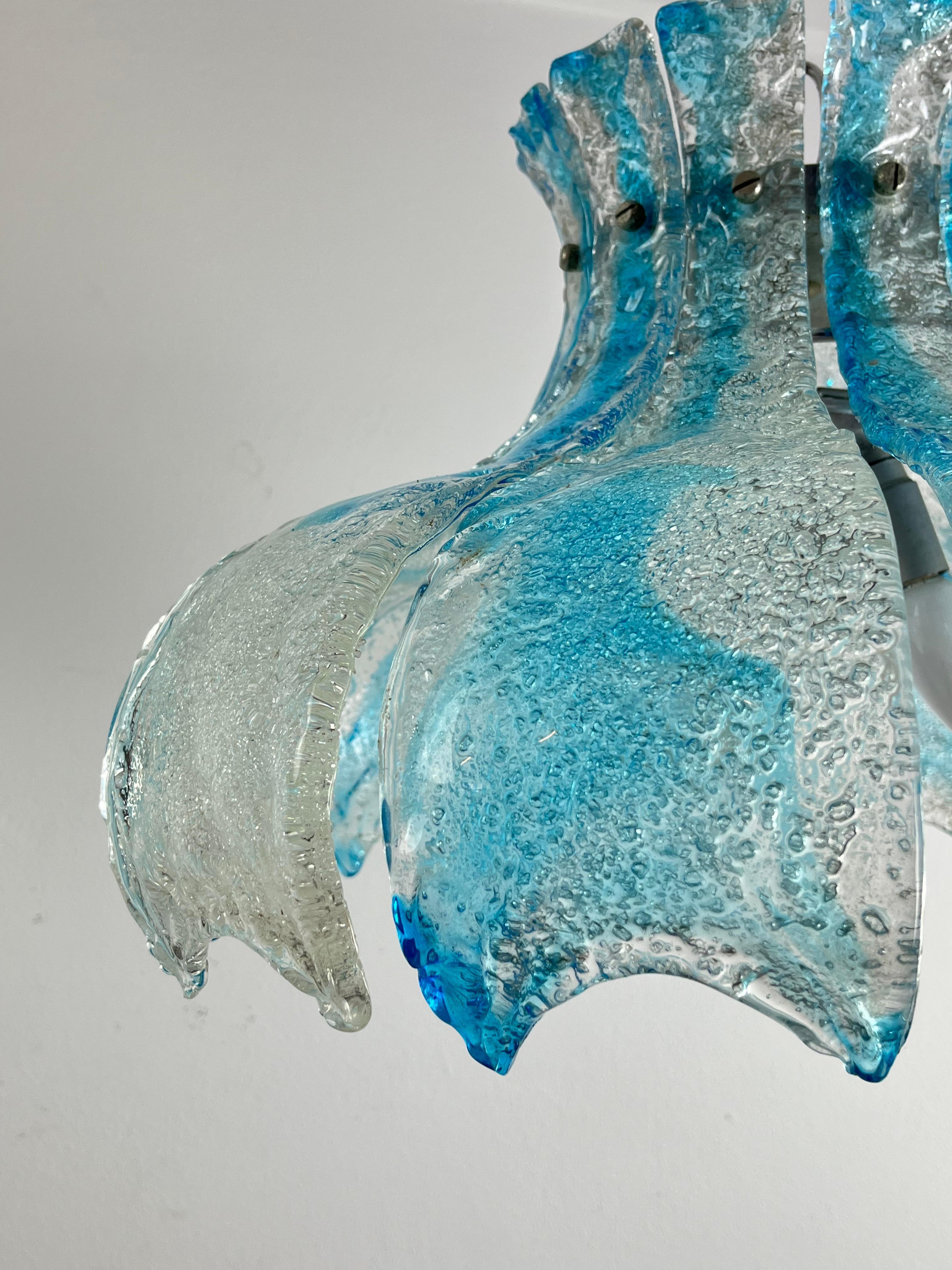 Large Mid-Century Murano Glass Chandelier By Carlo Nason For Mazzega 1960s For Sale 1