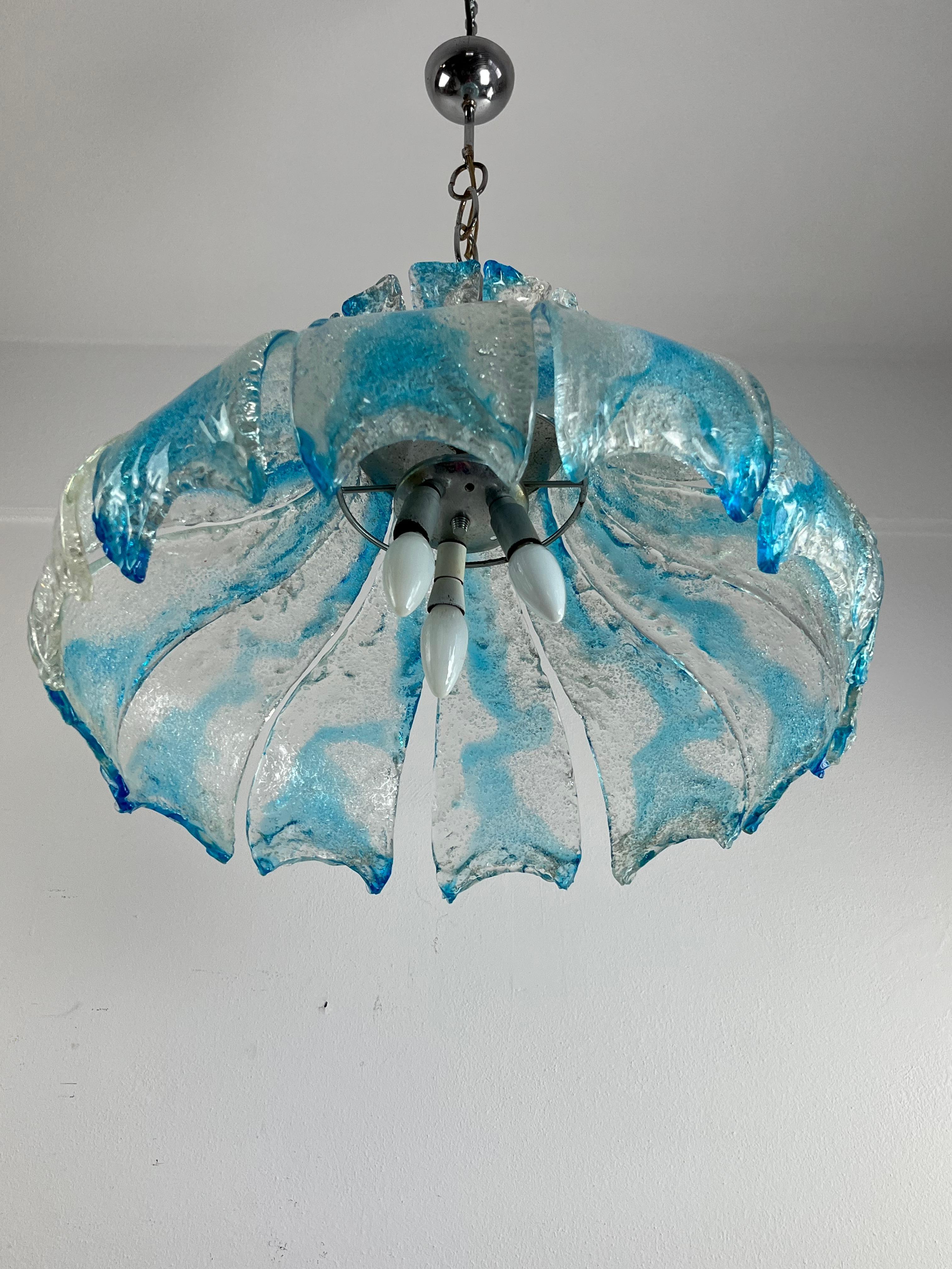 Large Mid-Century Murano Glass Chandelier By Carlo Nason For Mazzega 1960s For Sale 2