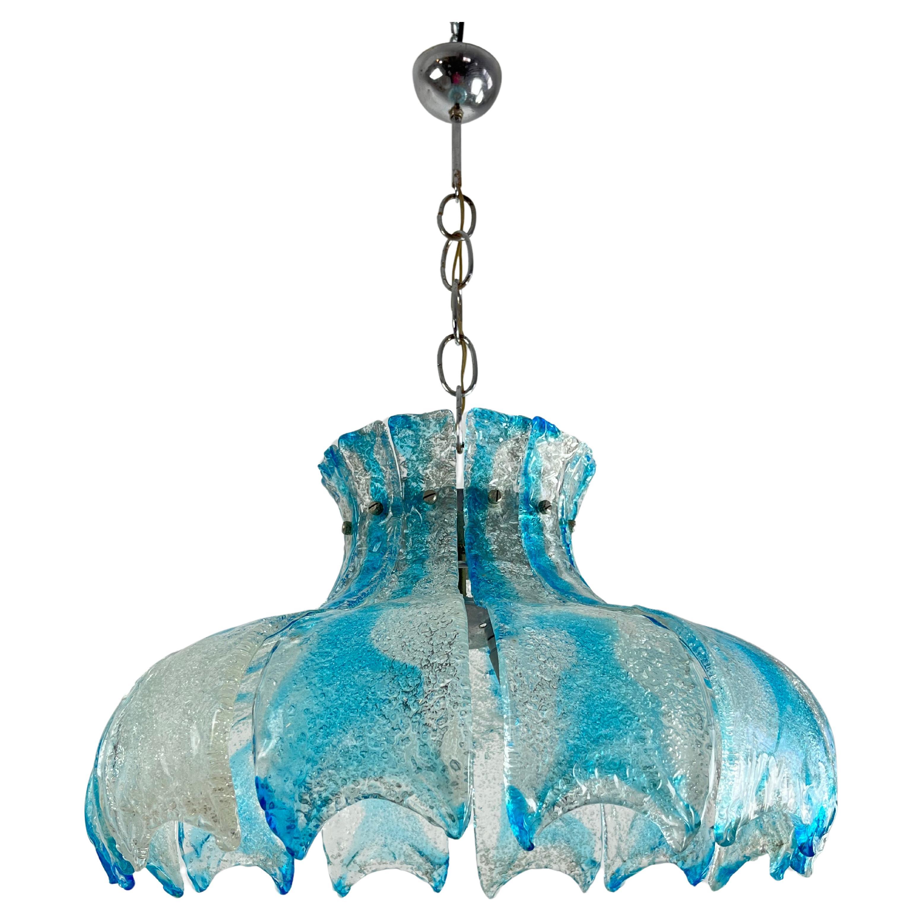 Large Mid-Century Murano Glass Chandelier By Carlo Nason For Mazzega 1960s