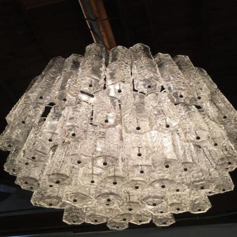 Mid-Century Modern Large Midcentury Murano Chandelier by Toni Zuccheri for Venini For Sale