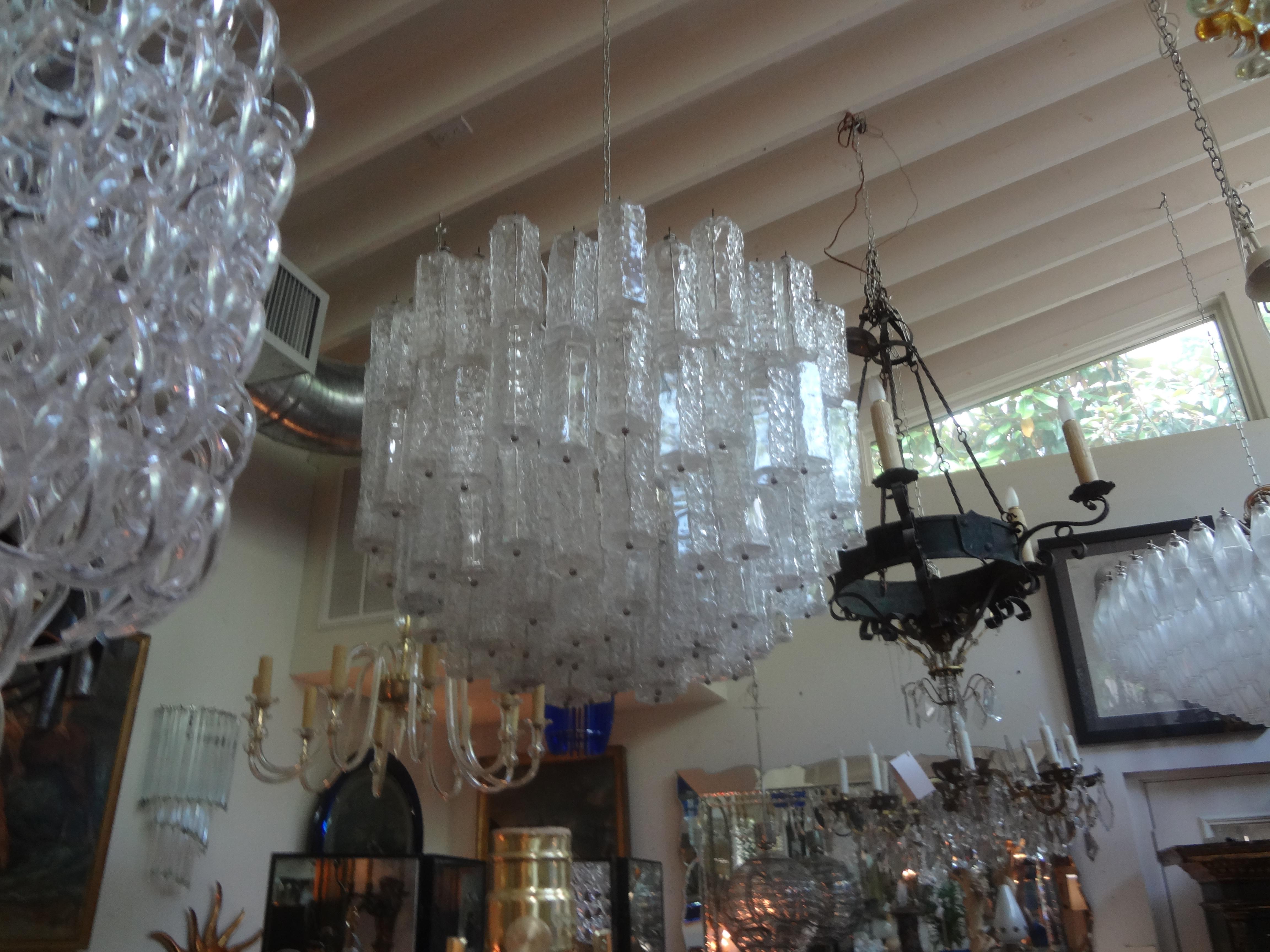 Large Midcentury Murano Chandelier by Toni Zuccheri for Venini For Sale 1