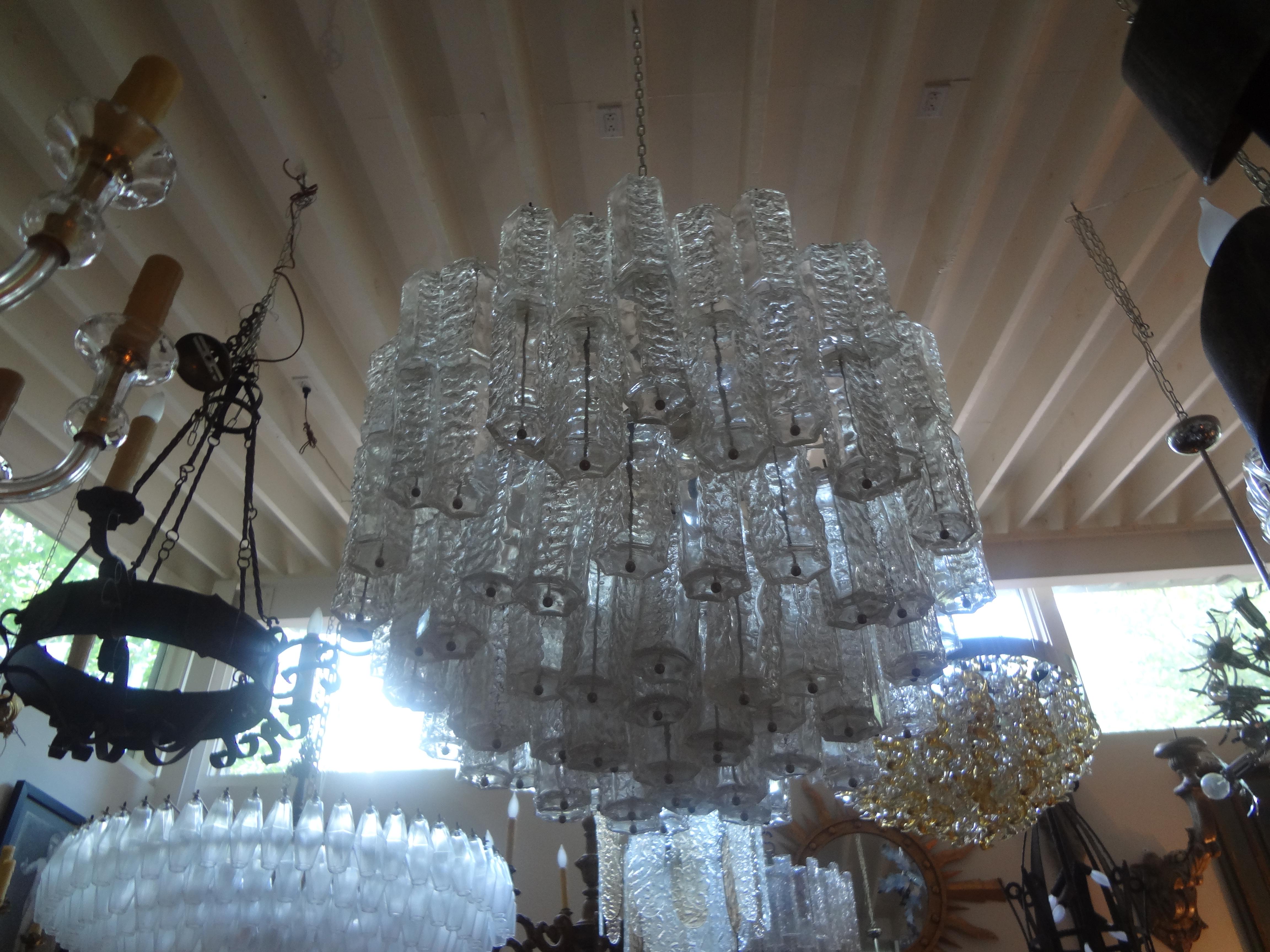 Large Midcentury Murano Chandelier by Toni Zuccheri for Venini For Sale 2