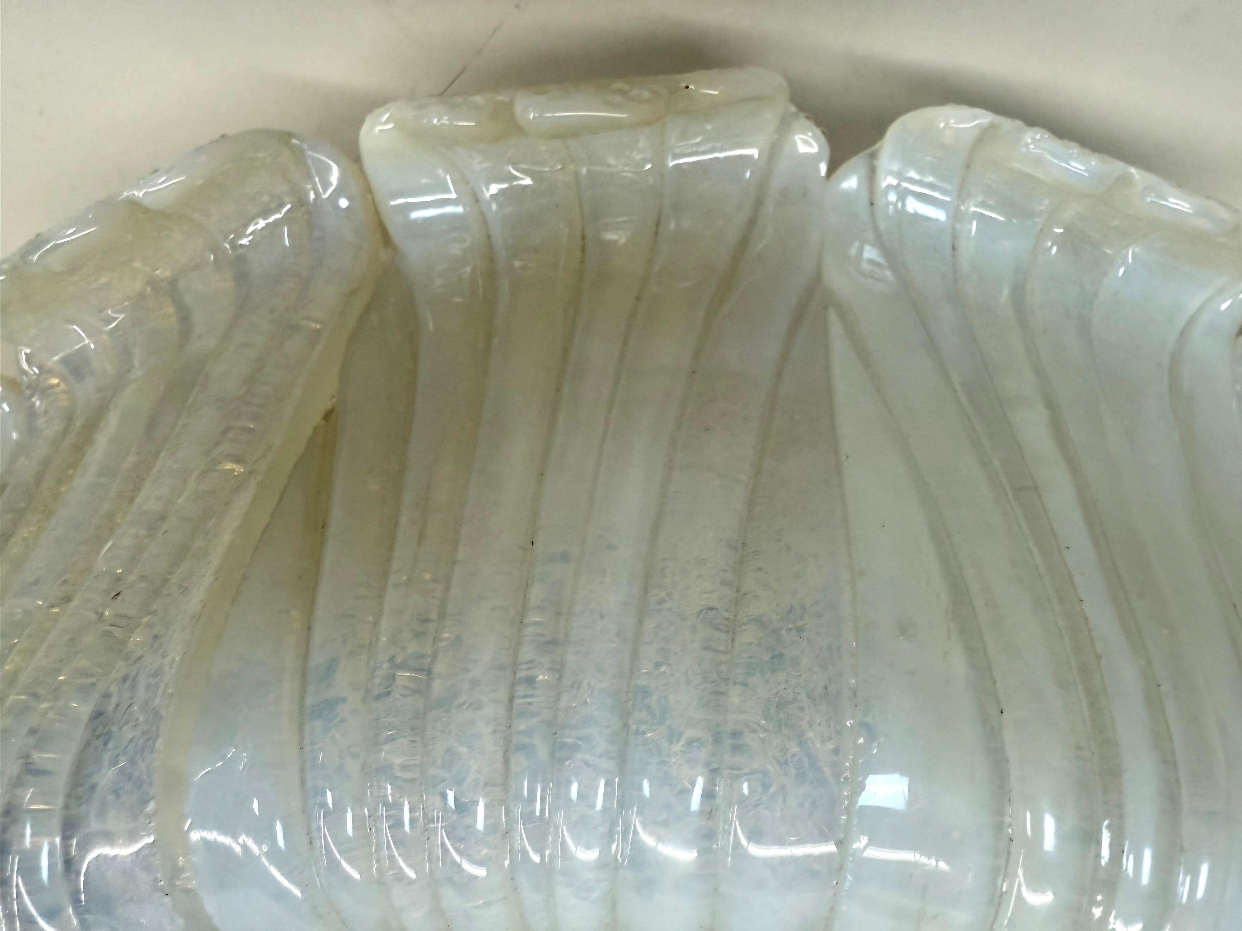 Large Mid-Century Murano Glass Flush Mount Chandelier by Barovier e Toso, 1940 For Sale 2
