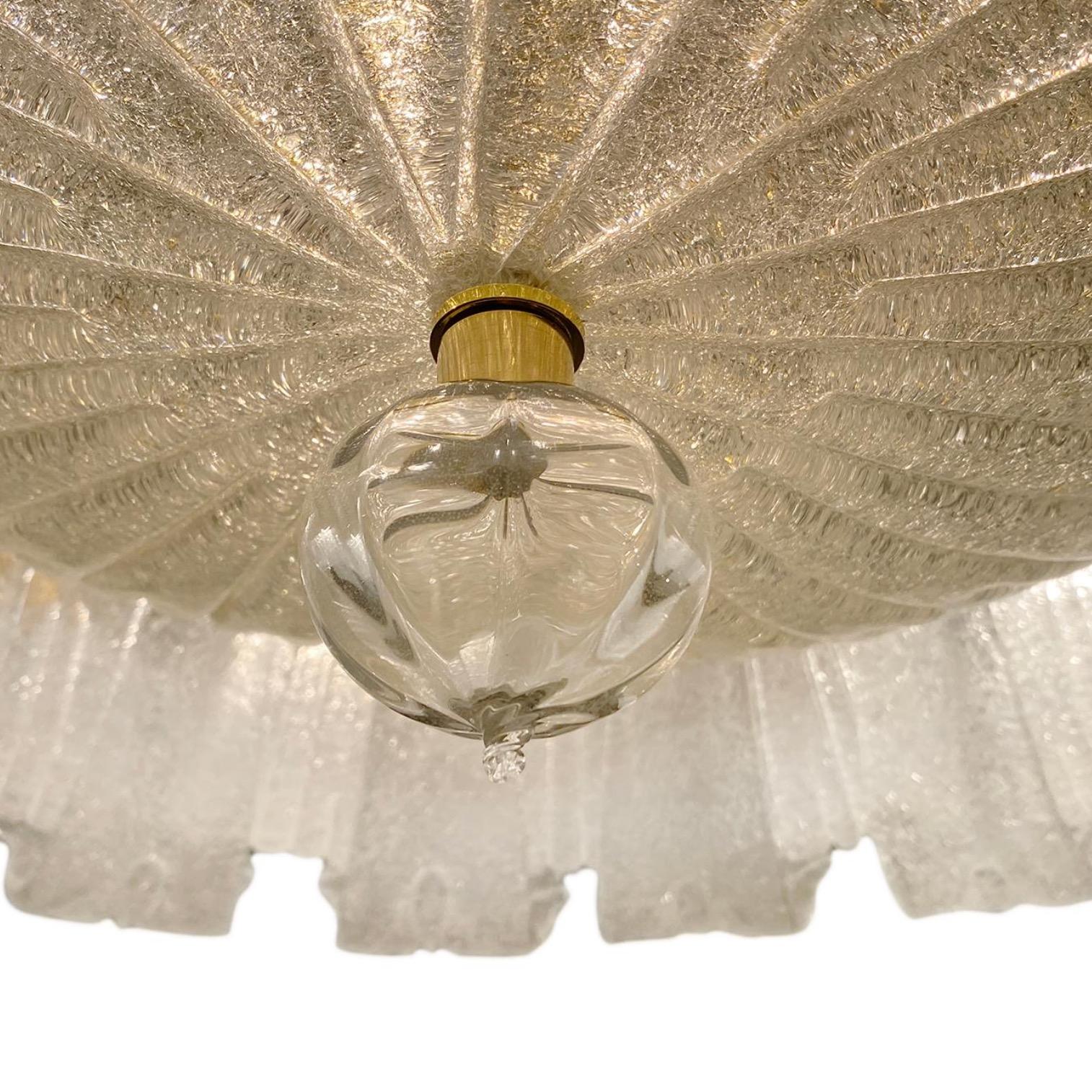 Italian Large Mid-Century Murano Glass Light Fixture For Sale