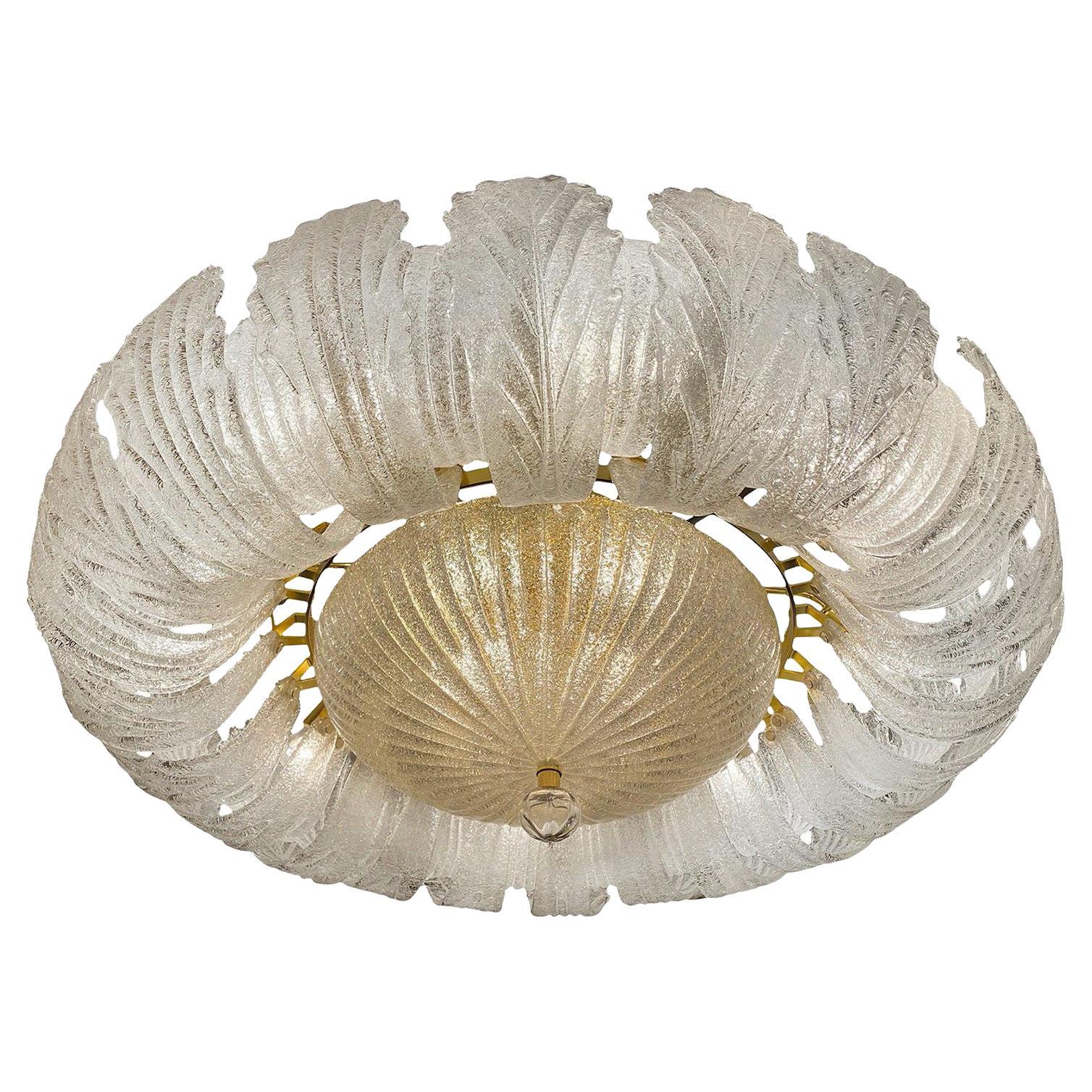 Large Mid-Century Murano Glass Light Fixture For Sale