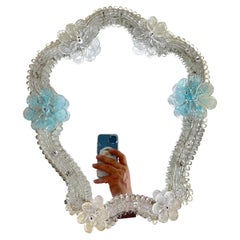 Großer Murano-Glas-Tischspiegel aus der Mitte des Jahrhunderts  Im Stil von Barovier & Toso