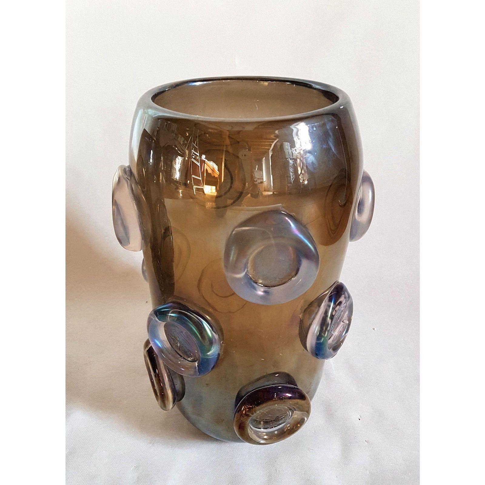Italian Large Midcentury Murano Glass Vase, by Seguso