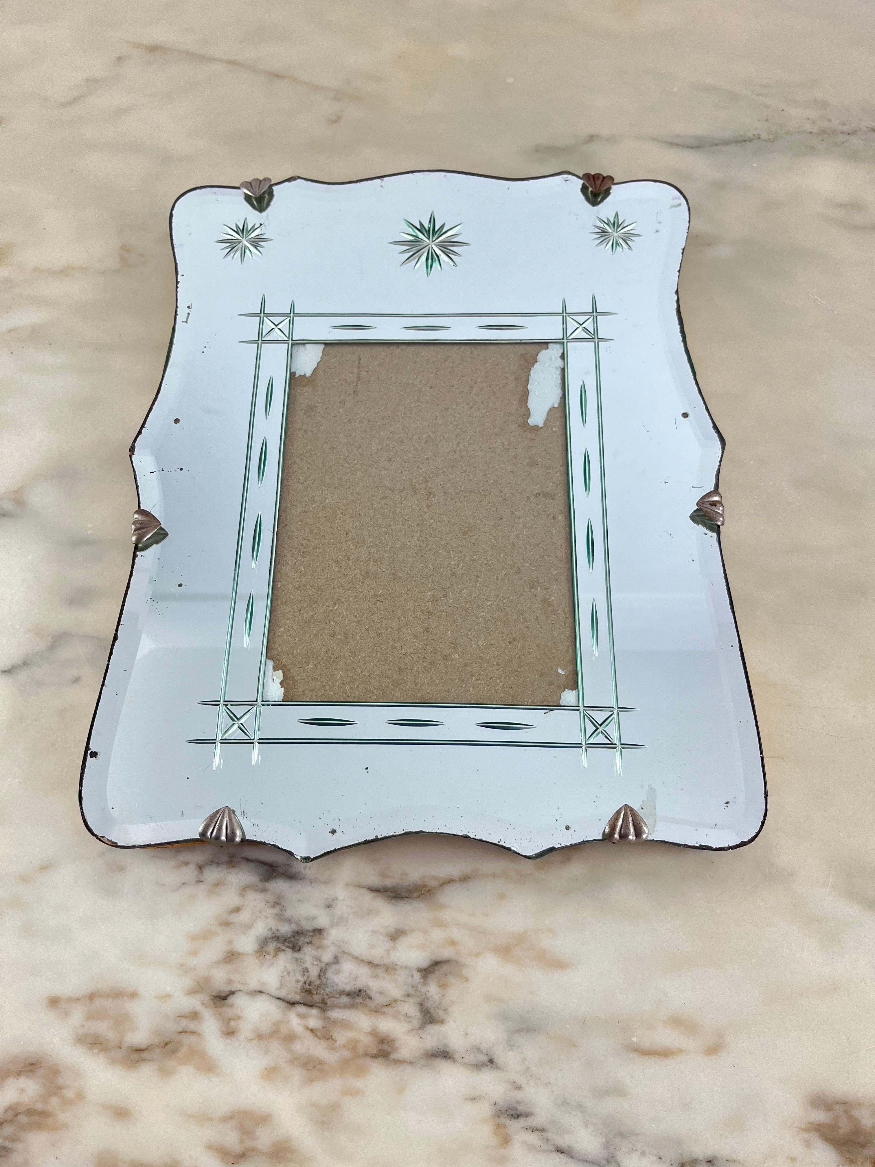 Large Mid-Century Murano Glass Wall Photo Holder, 1950s For Sale 7
