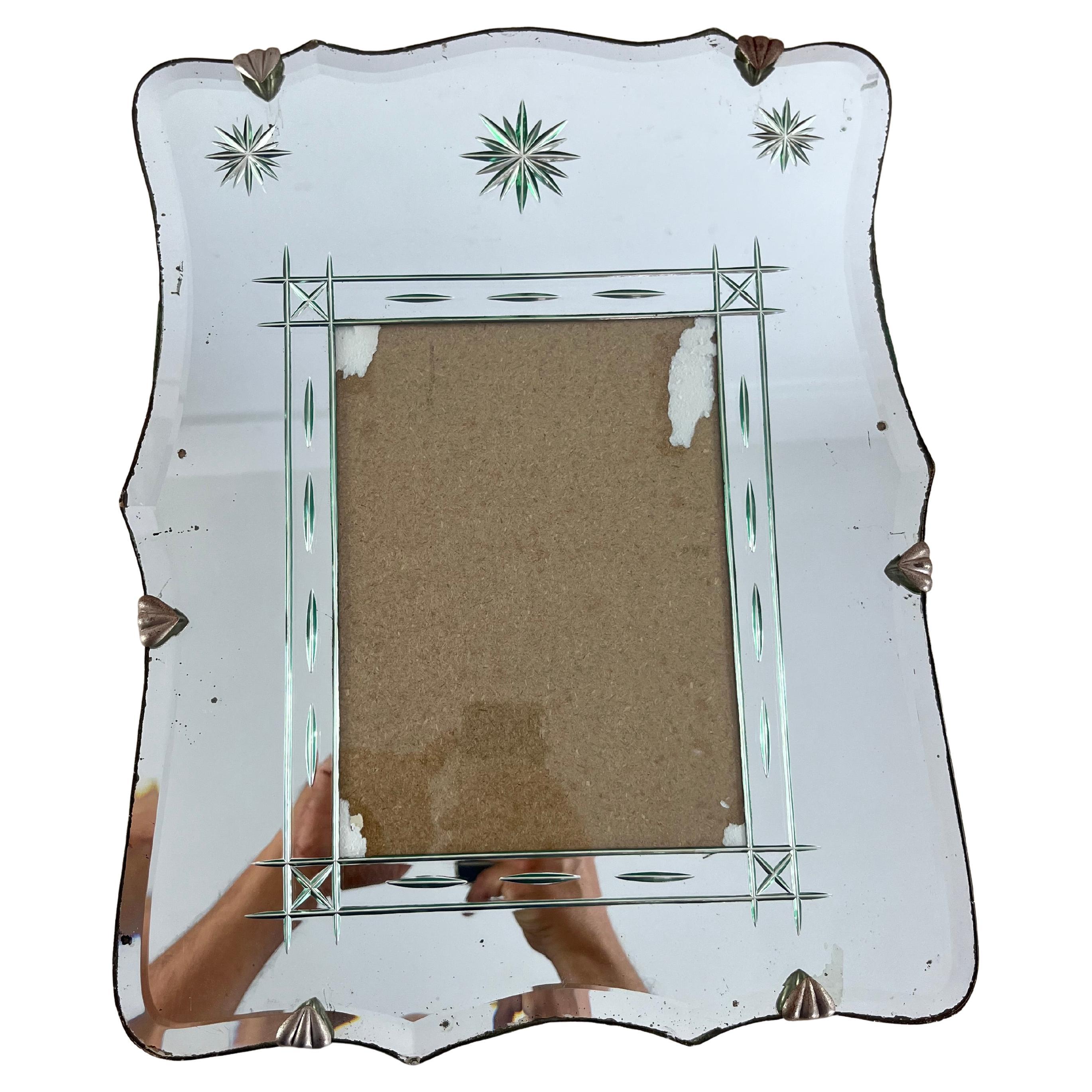 Large Mid-Century Murano Glass Wall Photo Holder, 1950s For Sale