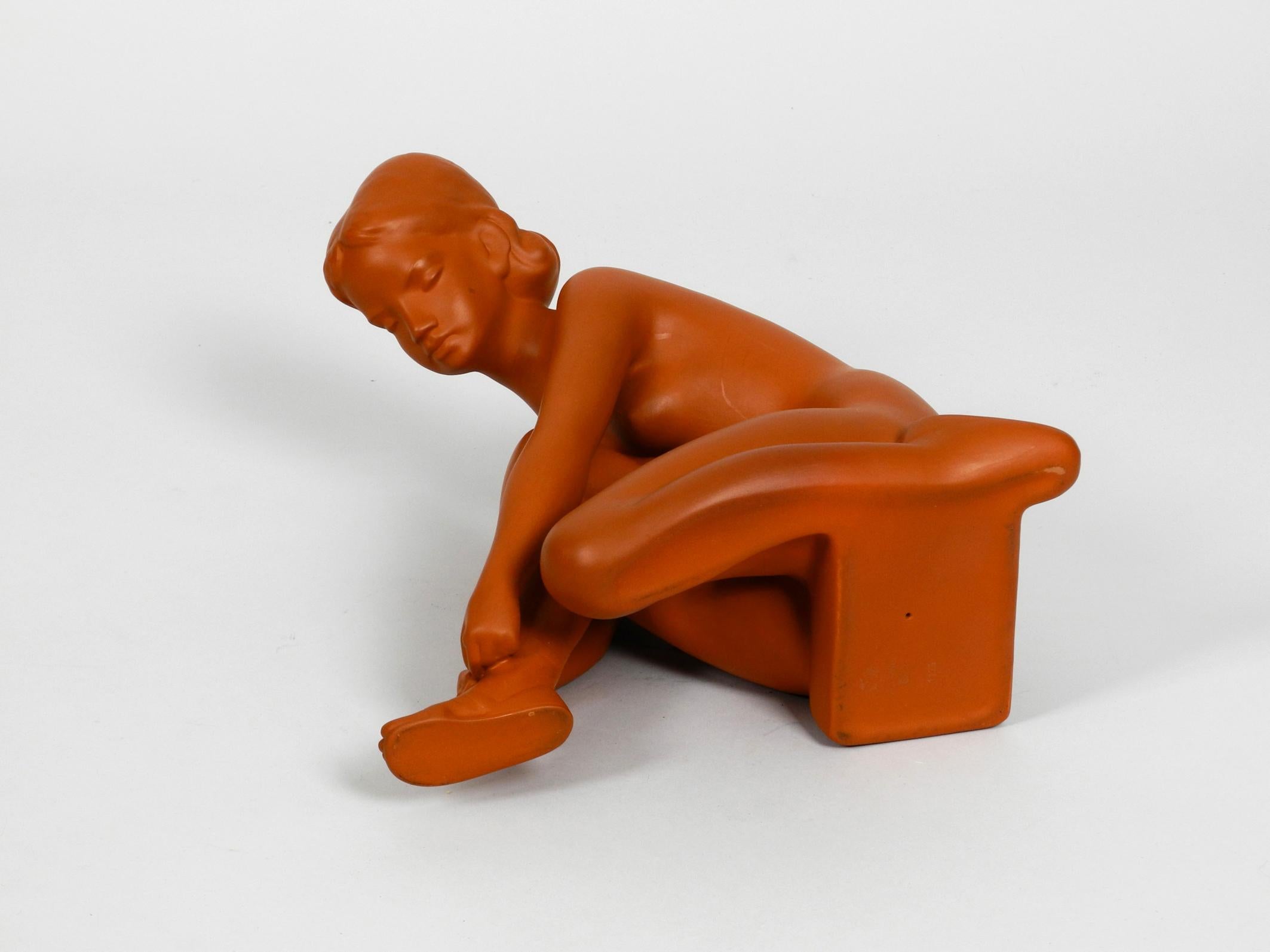 Ceramic Large Midcentury Nude Figure by Arthur Möller for Wormser Terra Sigillata