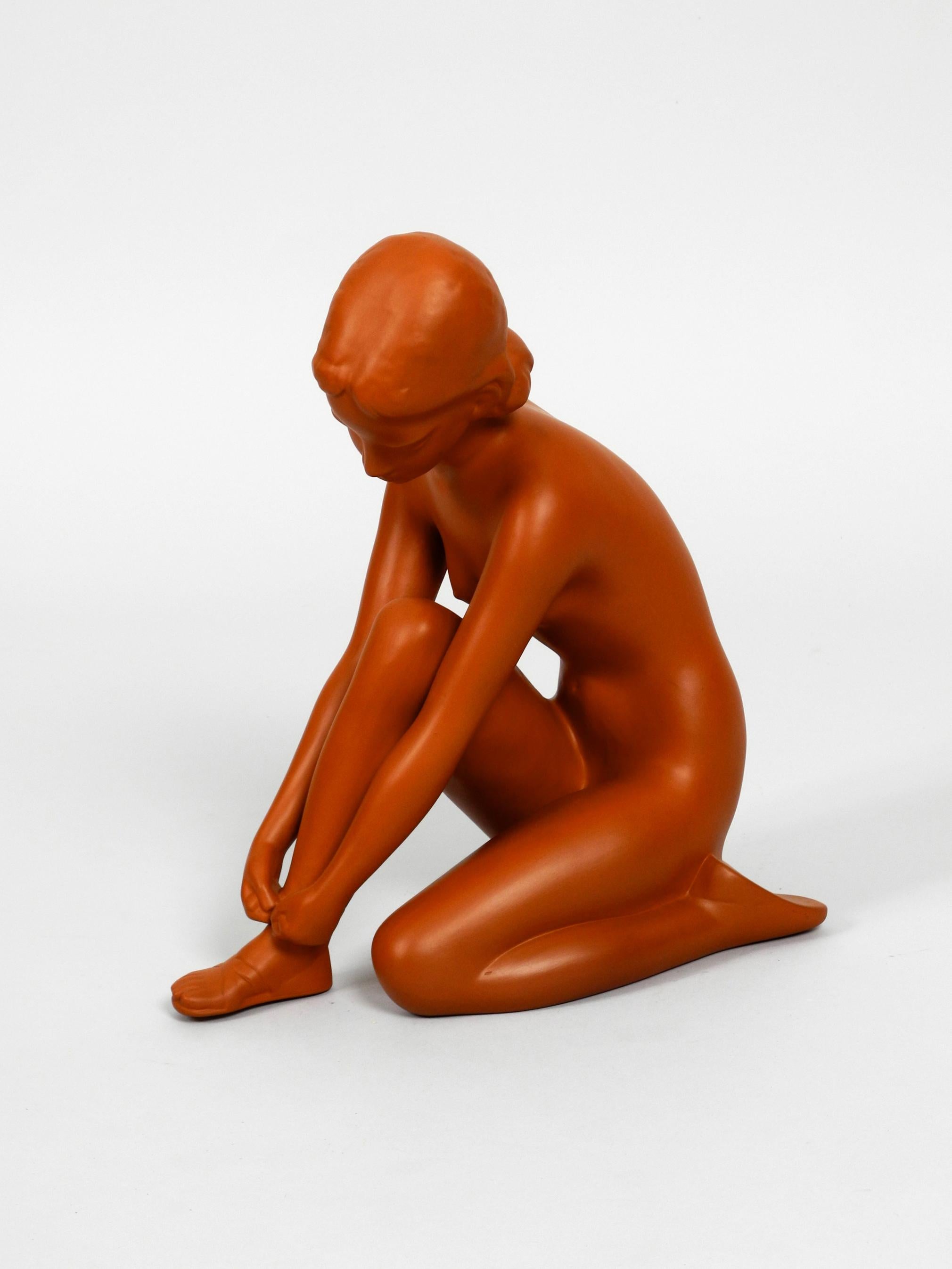 Large Midcentury Nude Figure by Arthur Möller for Wormser Terra Sigillata 1