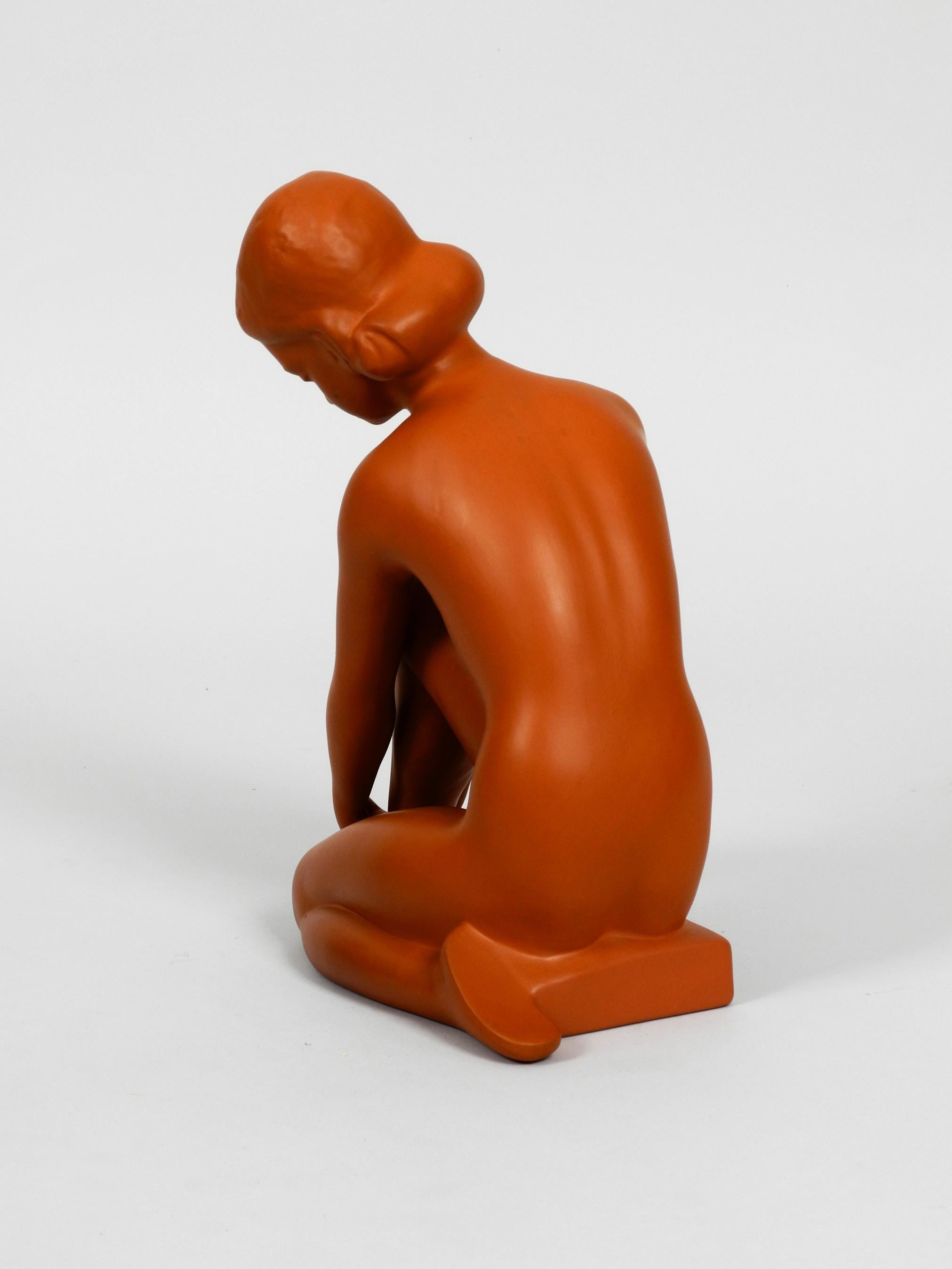 Mid-Century Modern Large Midcentury Nude Figure by Arthur Möller for Wormser Terra Sigillata