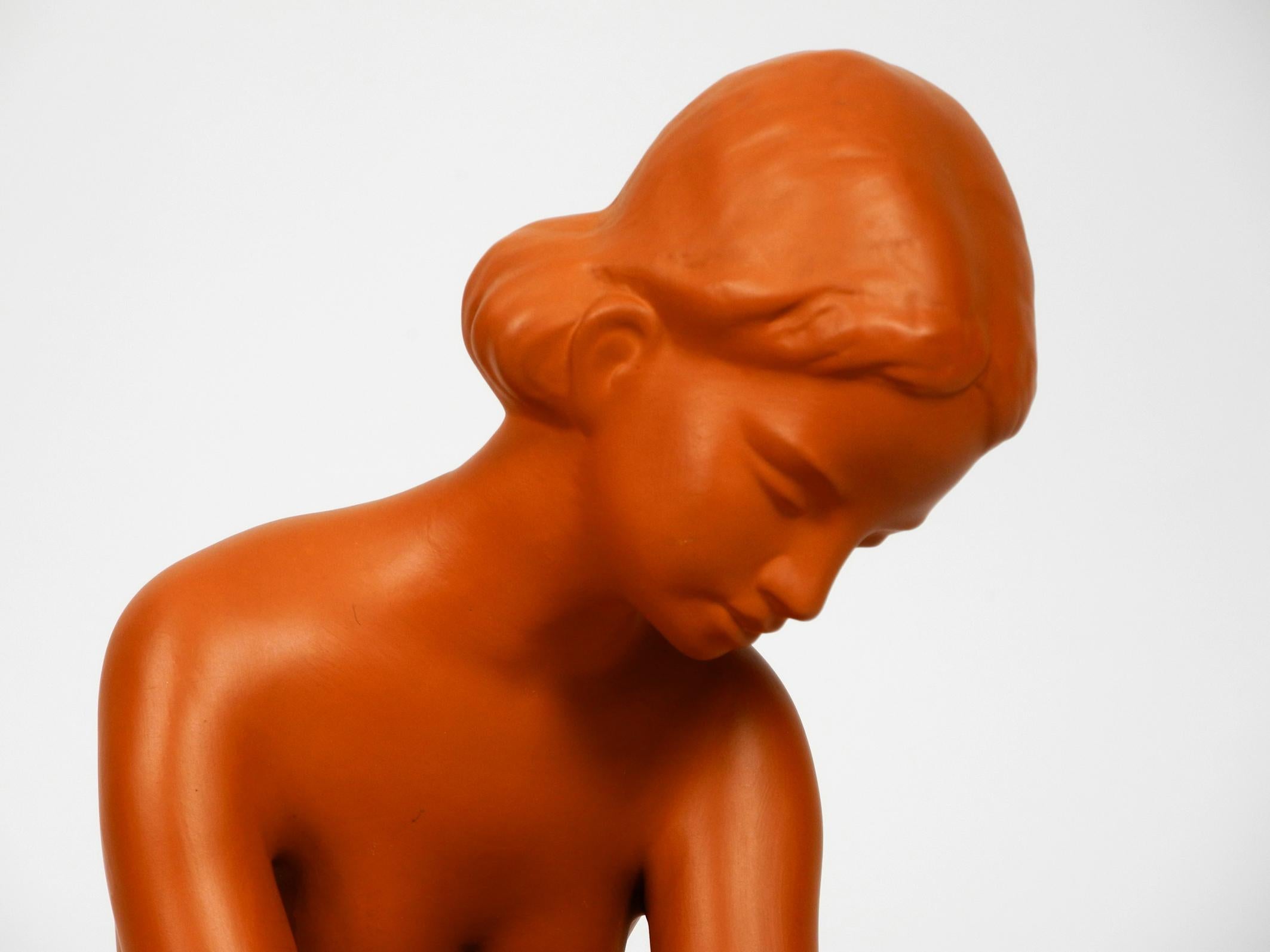 Large Midcentury Nude Figure by Arthur Möller for Wormser Terra Sigillata In Good Condition In München, DE