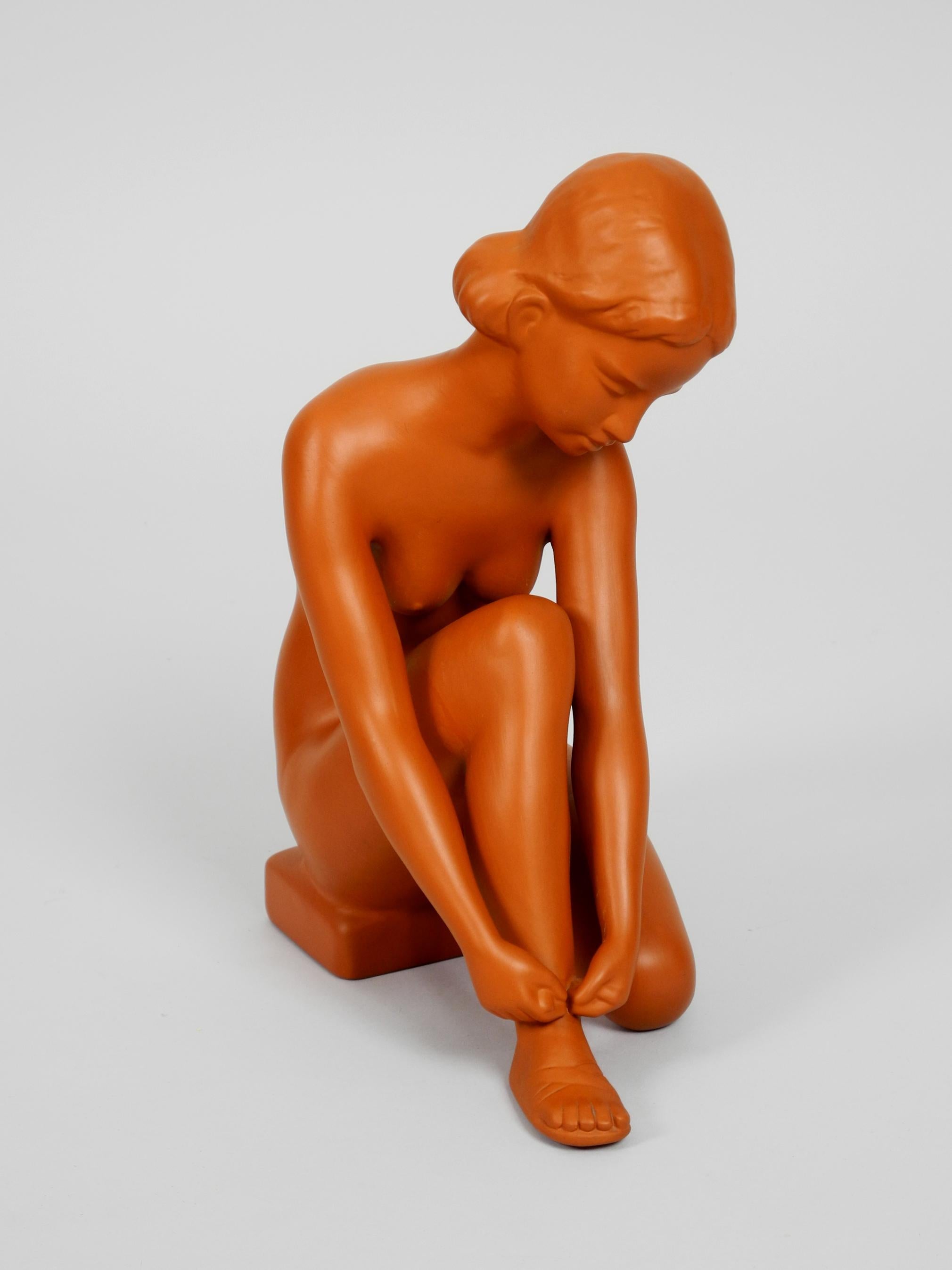 Mid-20th Century Large Midcentury Nude Figure by Arthur Möller for Wormser Terra Sigillata