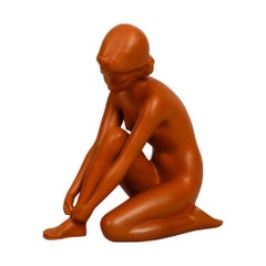 Large Midcentury Nude Figure by Arthur Möller for Wormser Terra Sigillata