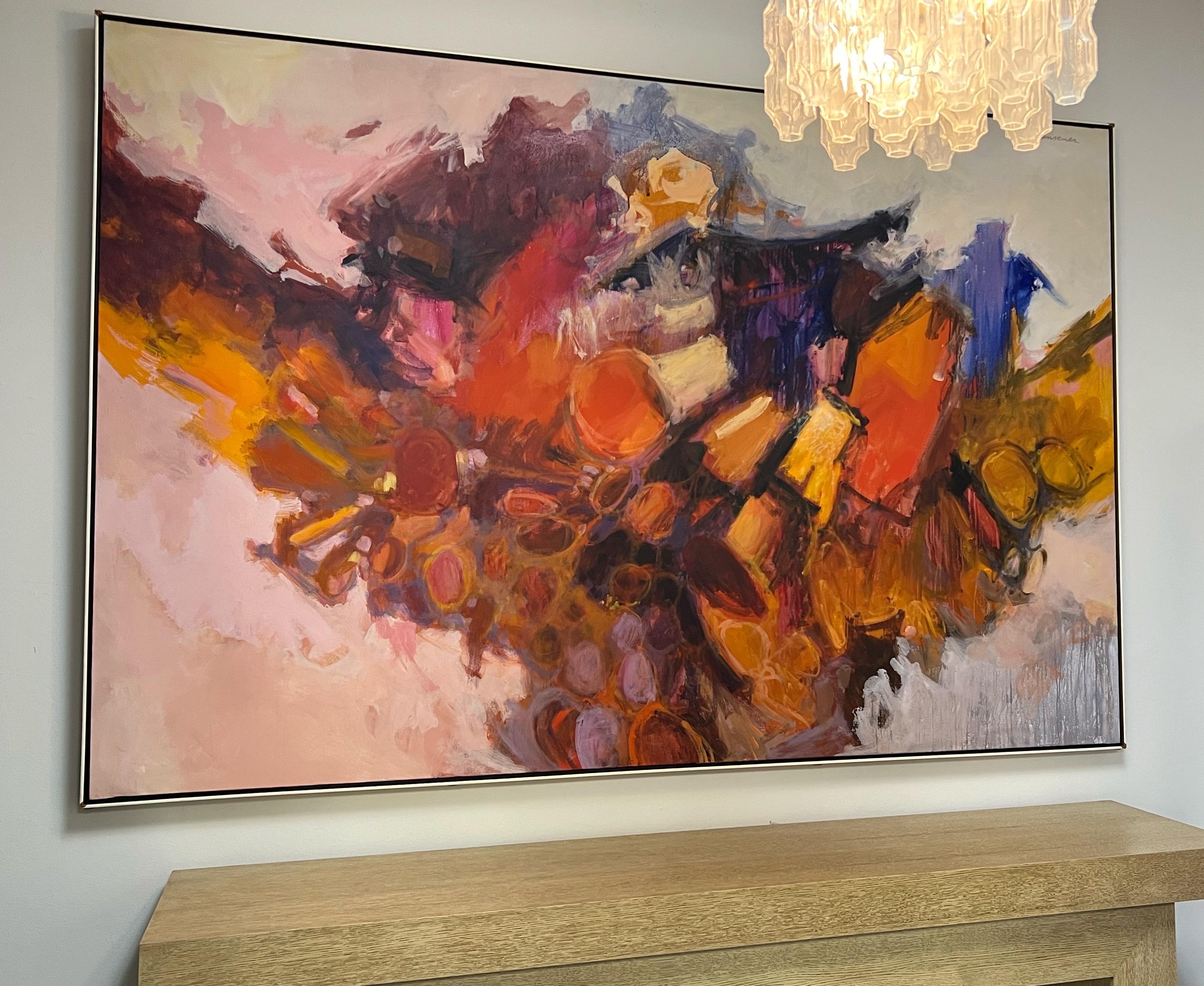 Large Mid Century Oil Painting by Roger L Bansemer In Good Condition In Miami, FL