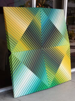 Large Midcentury Op Art 3-D Painting by Yoko Haru
