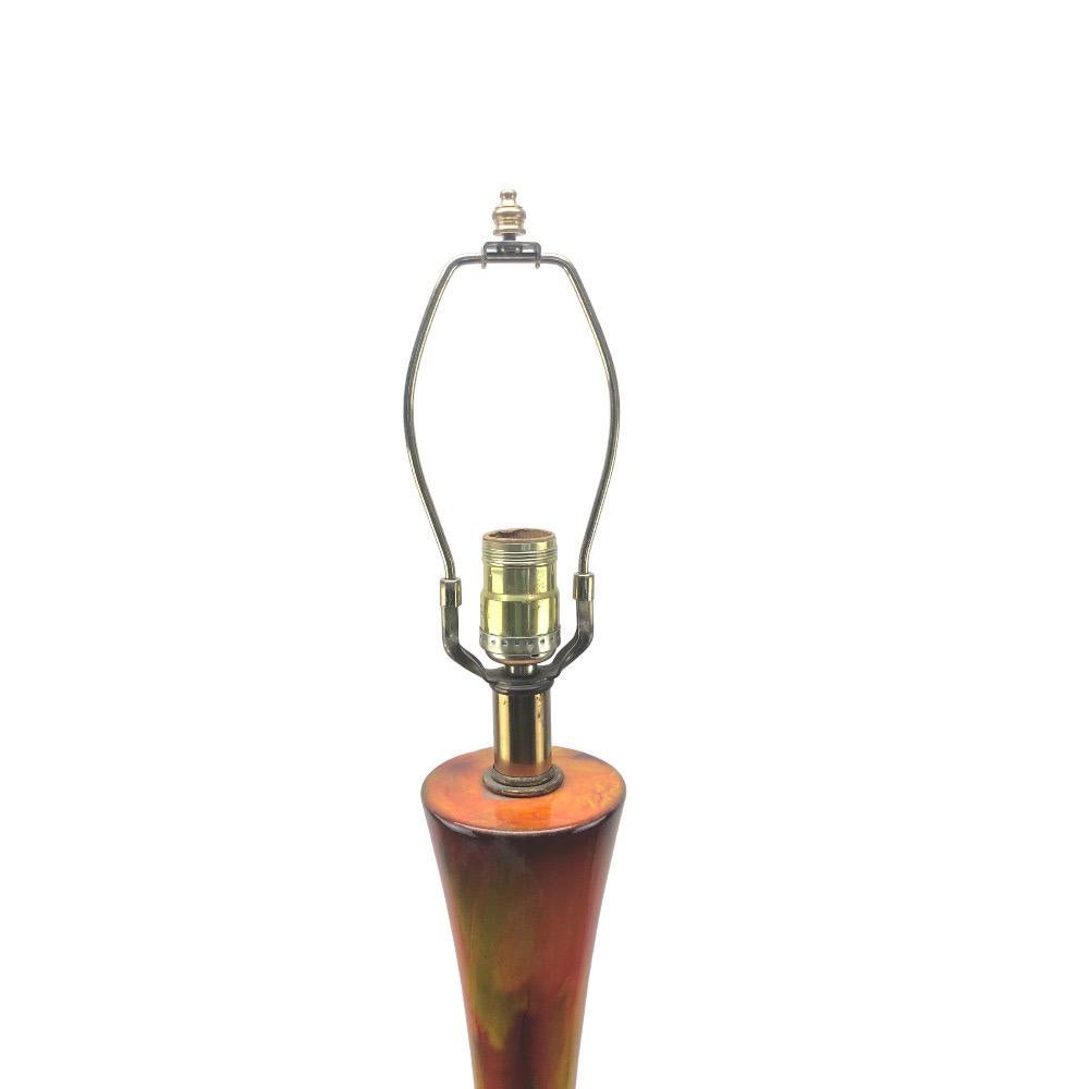 Große Lampe aus der Mitte des Jahrhunderts mit orangefarbener Tropfglasur (amerikanisch) im Angebot