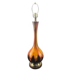 Grande lampe du milieu du siècle à glaçure orange