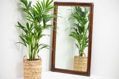 Large Mid-Century Organic Modern Bamboo Mirror Glass 1960s