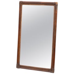 Large Mid-Century Organic Modern Bamboo Mirror Glass 1960s