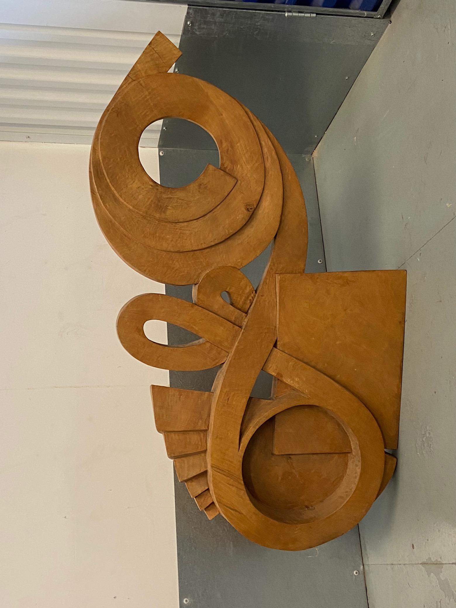 Large Midcentury Organic Wooden Sculpture, UK For Sale 4