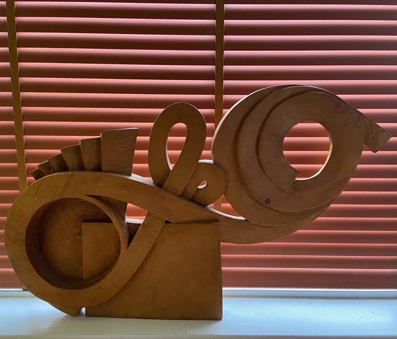 20th Century Large Midcentury Organic Wooden Sculpture, UK For Sale