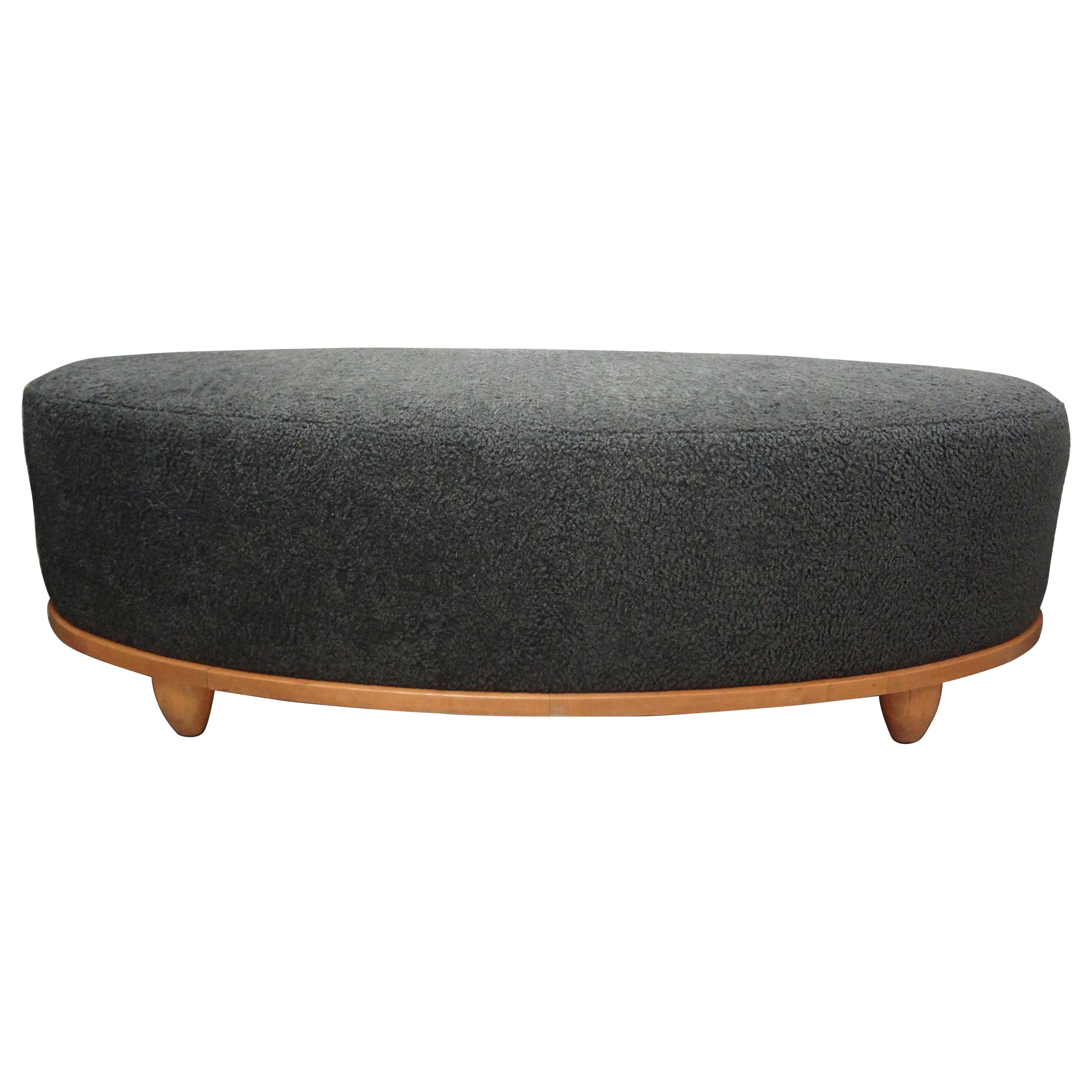 Oval Contemporary Modern Upholstered Bench For Sale at 1stDibs